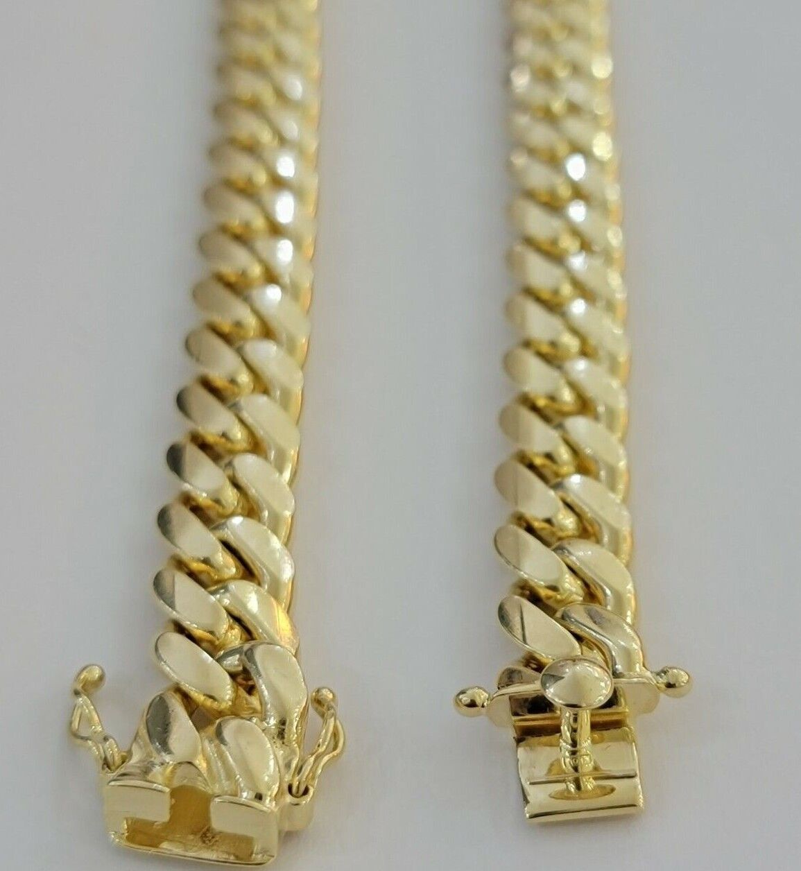 11mm Cuban Solid Link Chain Mens Necklace 10k Yellow Gold 22" Thick Heavy, SALE - GoldenLinQ