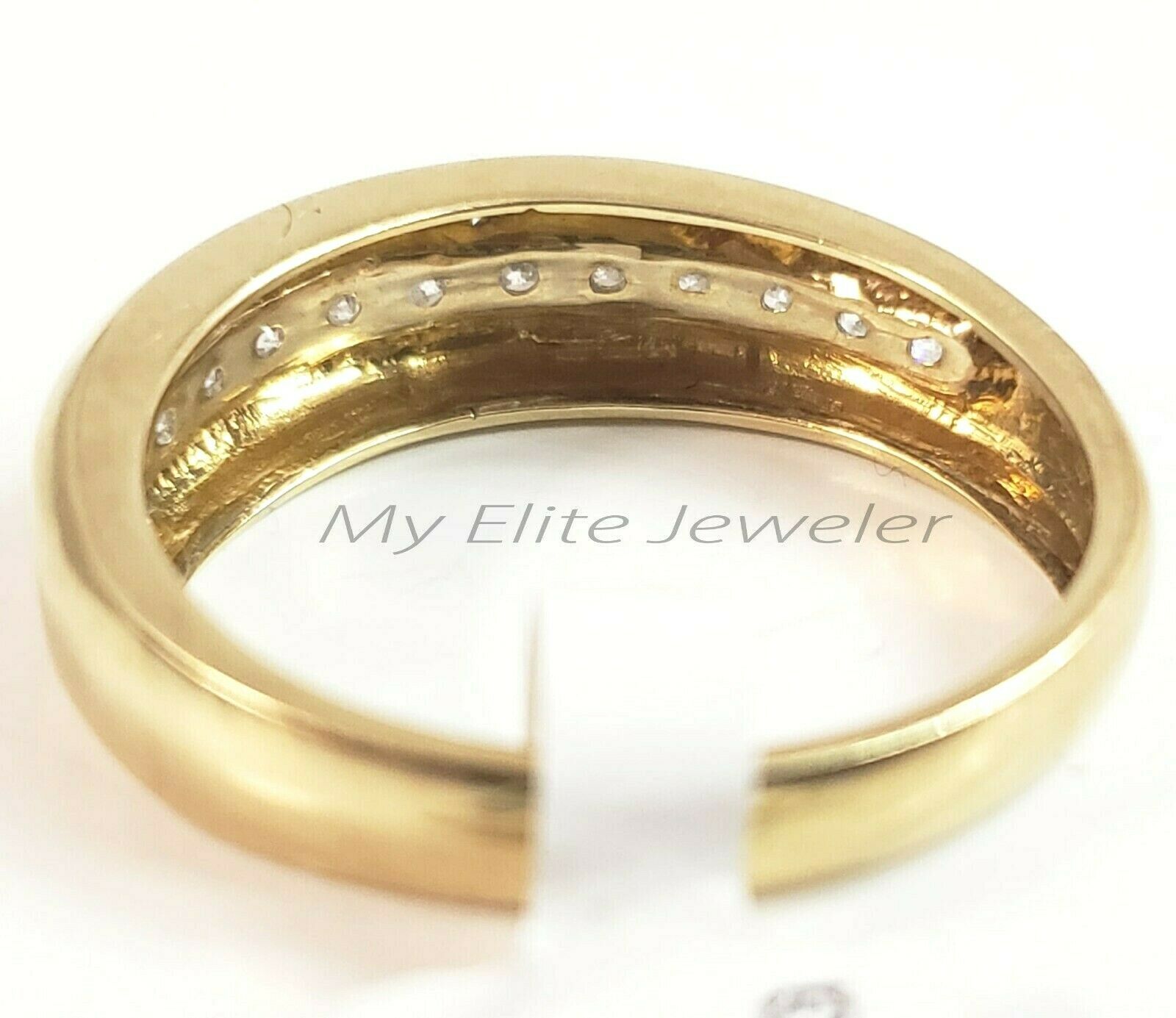 1/2 CT Men Solitaire Diamond Band Ring Round Cut 10K Yellow Gold Wedding Size 10 - GoldenlinQ