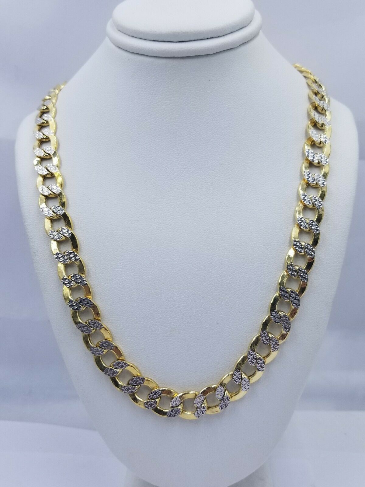 12MM Real Gold Mens Necklace Cuban Link 26" Diamond Cut 10k Yellow Gold Chain - GoldenLinQ