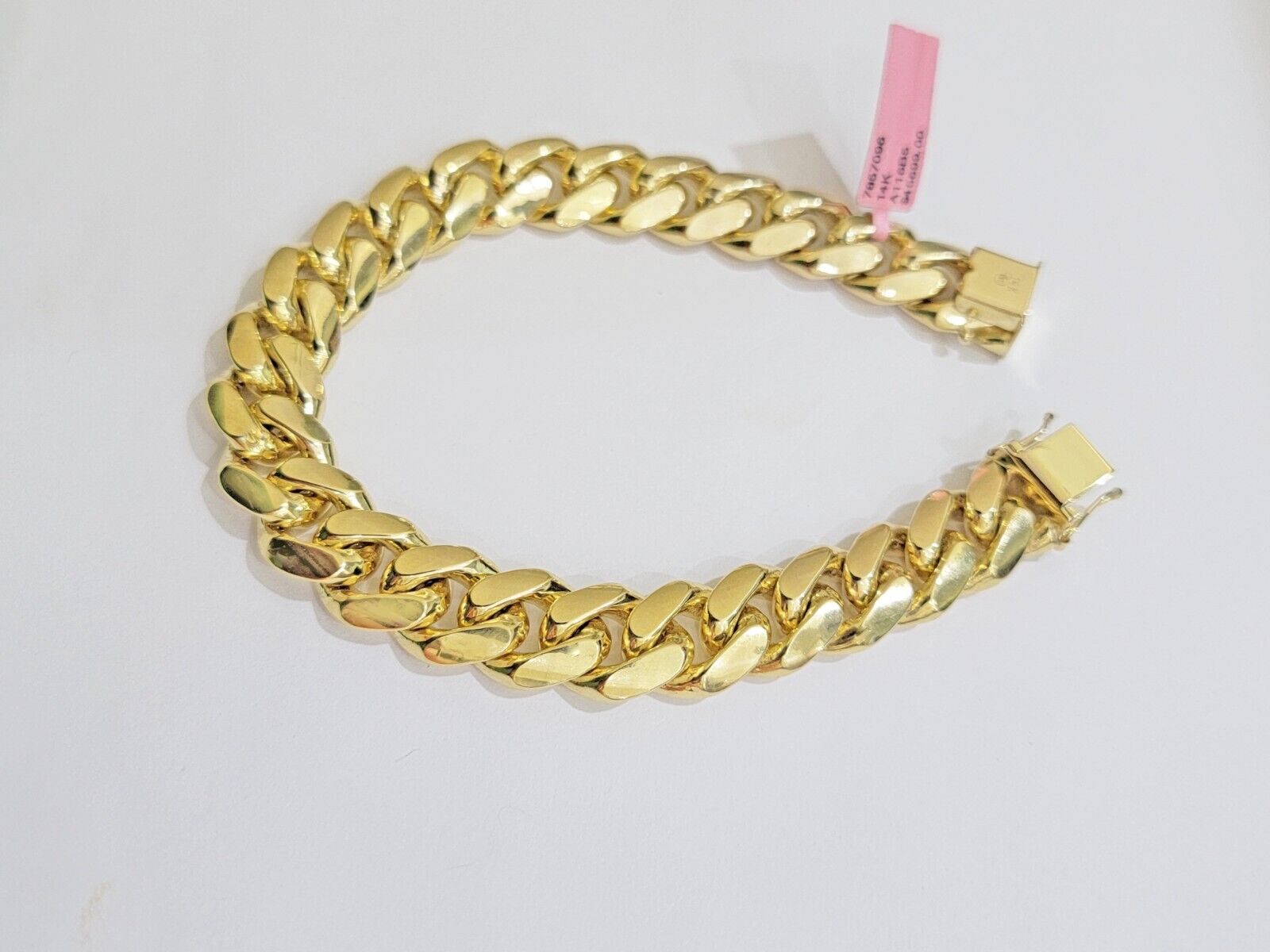 13mm 14k Gold Bracelet Mens 9 Inch Solid 14kt Yellow Gold Miami Cuban Link REAL - GoldenlinQ