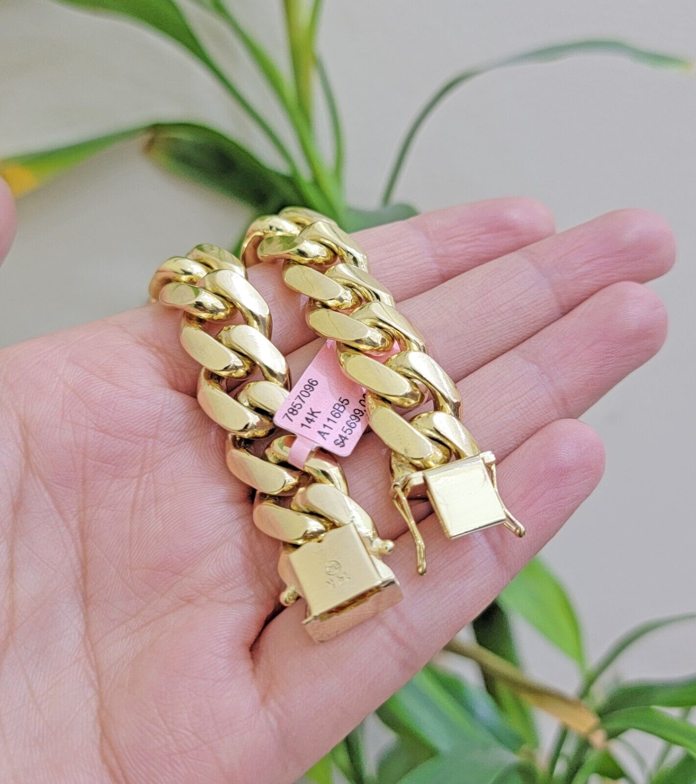 13mm 14k Gold Bracelet Mens 9 Inch Solid 14kt Yellow Gold Miami Cuban Link REAL - GoldenlinQ