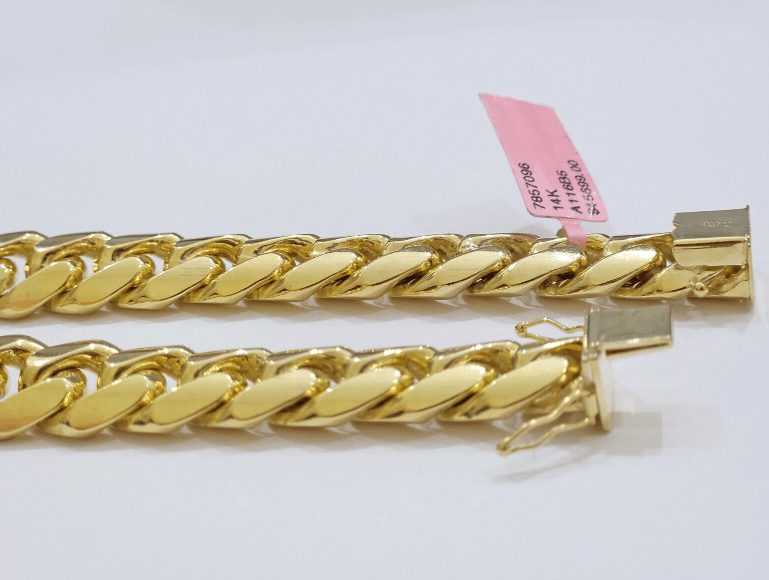 13mm Solid 14k Yellow Gold bracelet Miami Cuban Link 8 Inch Mens REAL 14kt HEAVY - GoldenLinQ