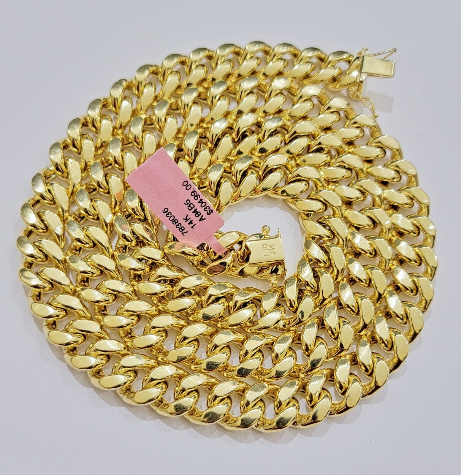 14k 11mm Mens Necklace Chain Miami Cuban Link 26" Inch REAL 14KT Real Gold Sale - GoldenlinQ