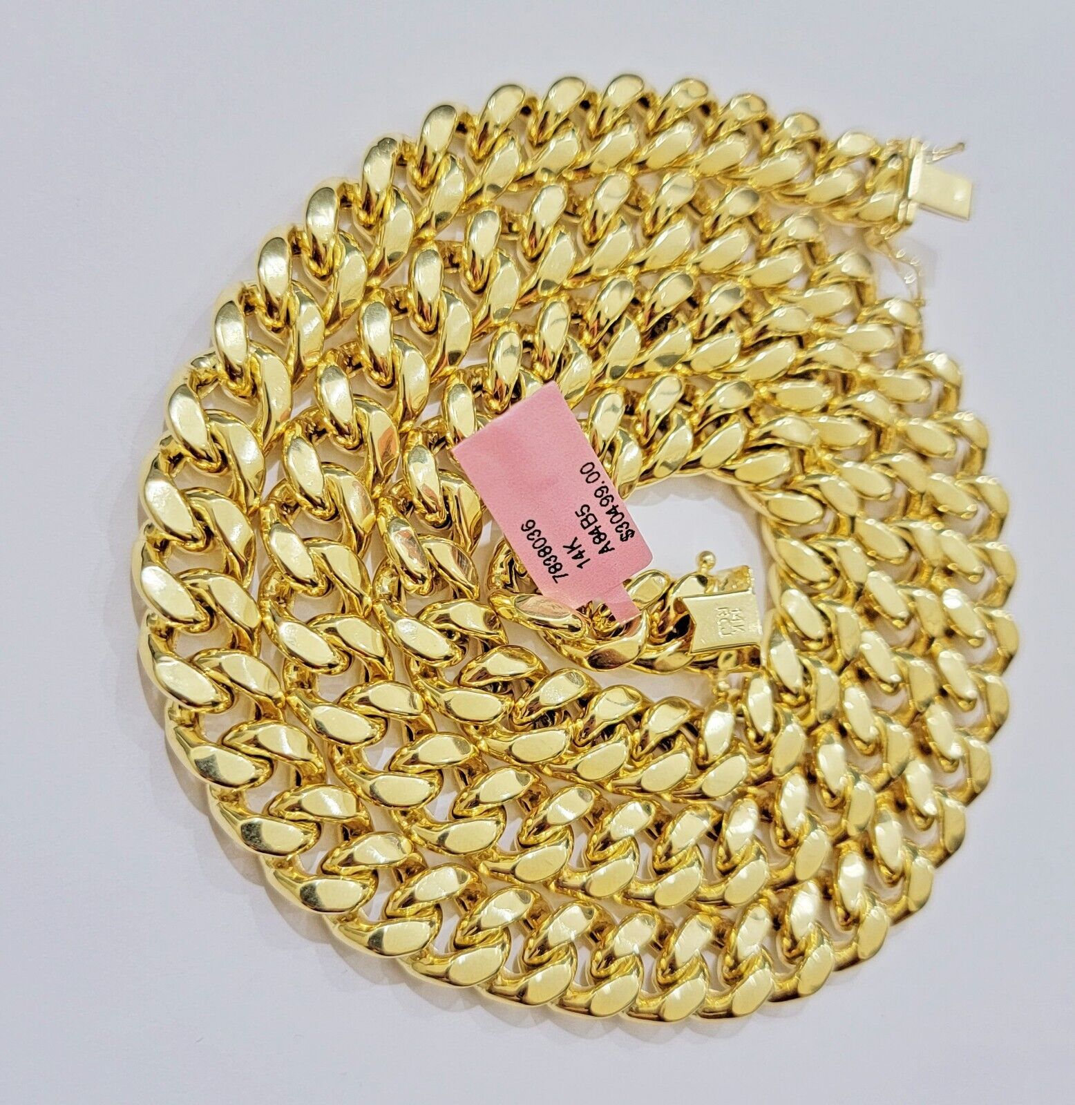 14k 11mm Mens Necklace Chain Miami Cuban Link 28" Inch REAL 14KT Real Gold Sale - GoldenlinQ