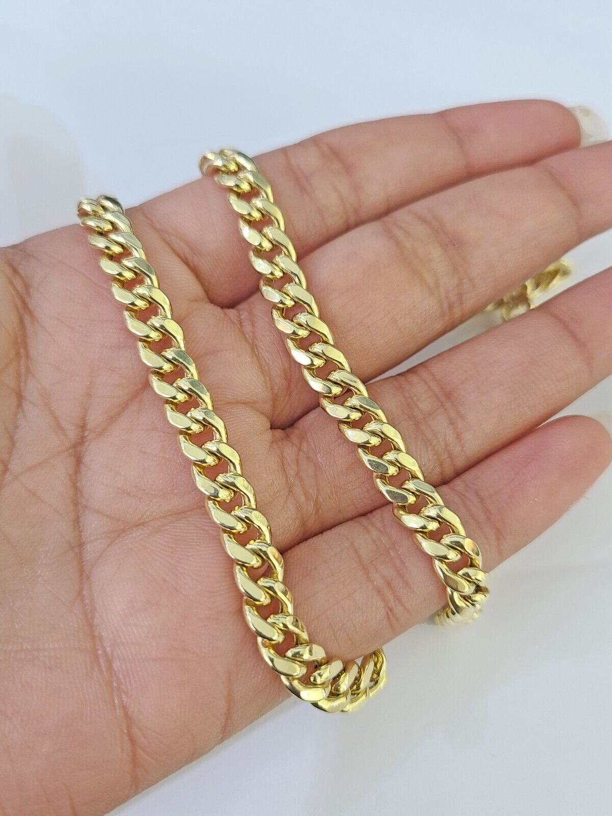 14k 6mm Miami Cuban Link Chain Yellow Gold Necklace 18" - 26" Inches Real - GoldenlinQ