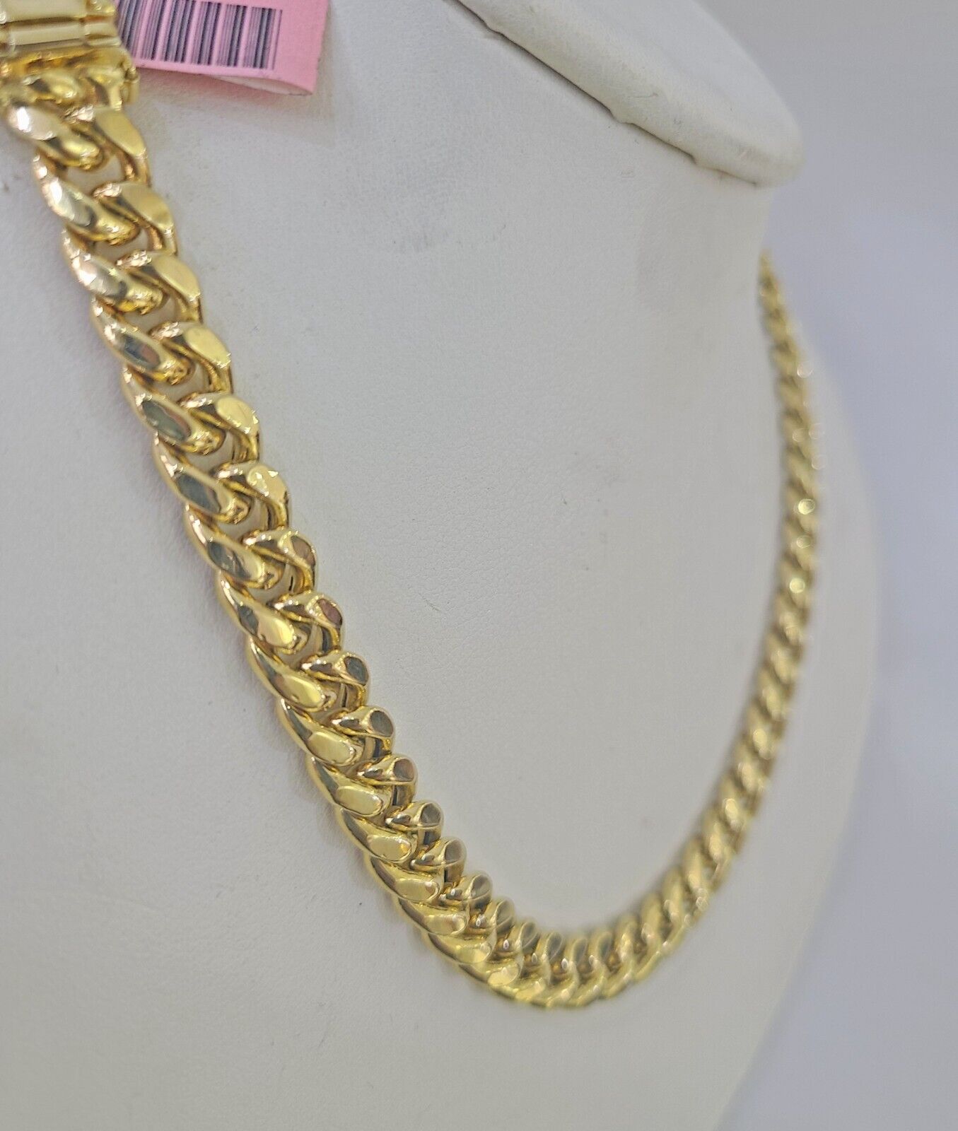 14k 8mm Miami Cuban Link Chain Yellow Gold Necklace 20" - 30" Inches Real - GoldenlinQ