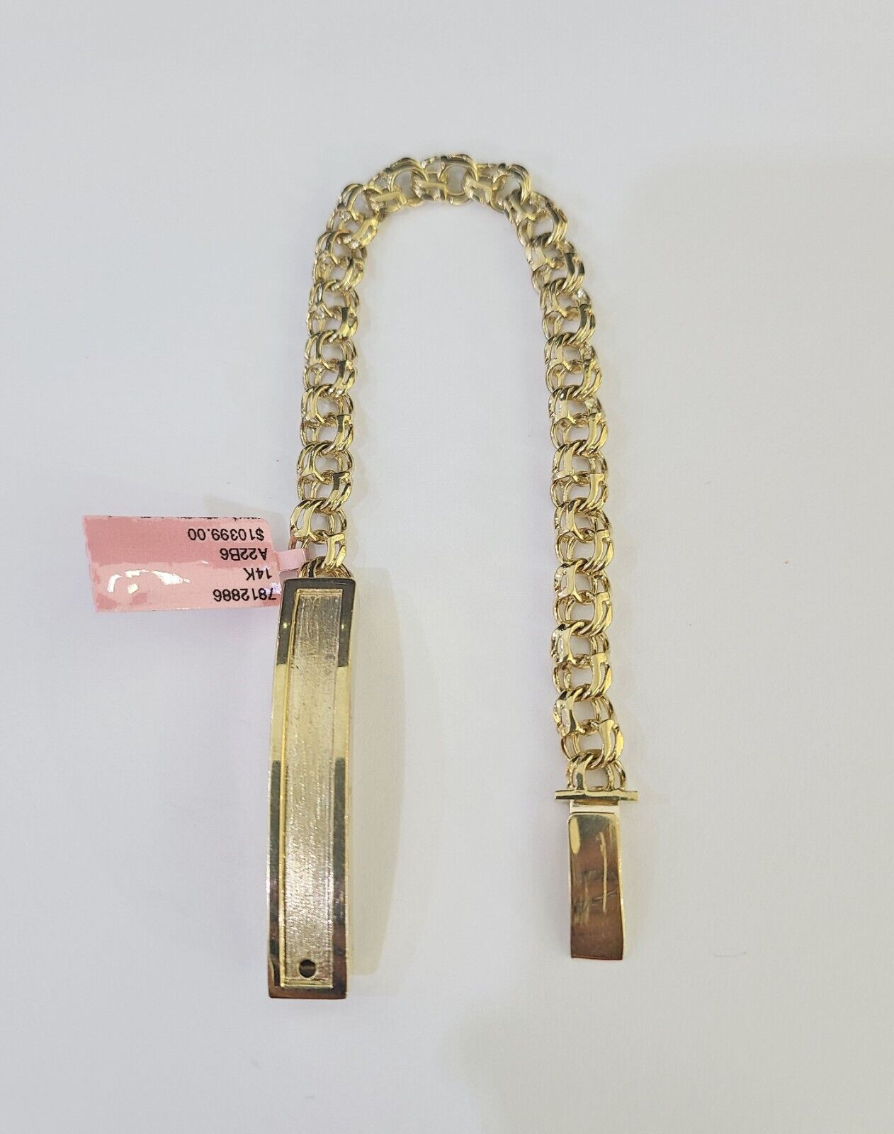 14k Chino ID Bracelet Yellow Gold Size 8" Inches Box Lock Real 14kt - GoldenlinQ