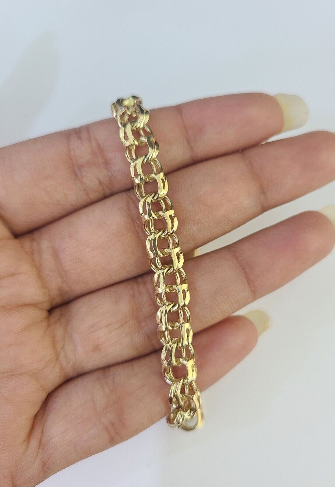 14k Chino ID Bracelet Yellow Gold Size 8" Inches Box Lock Real 14kt - GoldenlinQ