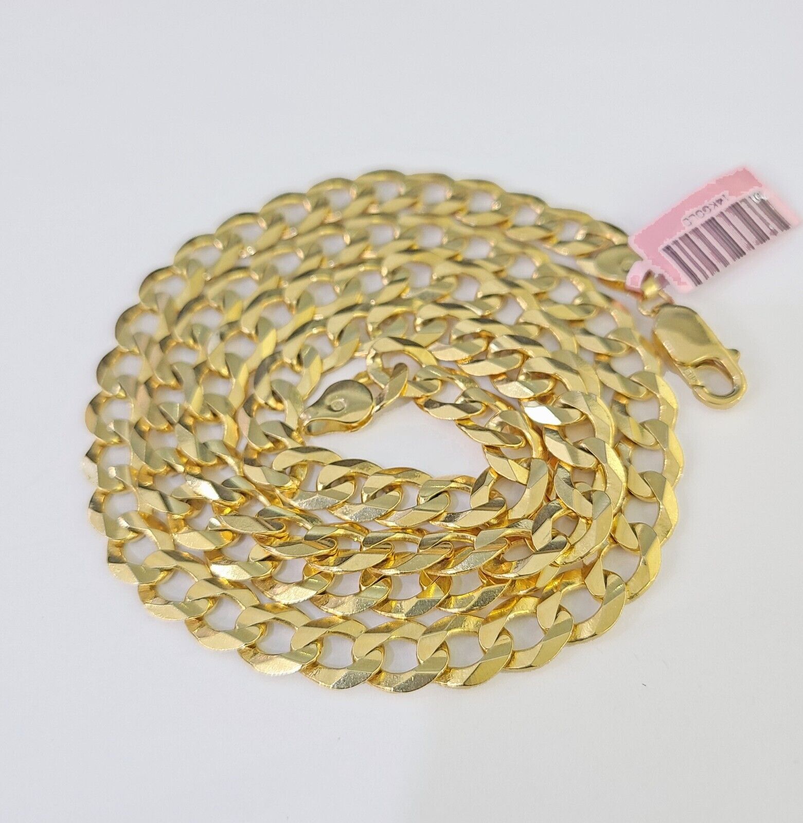14k Cuban Curb Link chain Solid Yellow Gold Necklace 18" - 26" Inch Real - GoldenlinQ