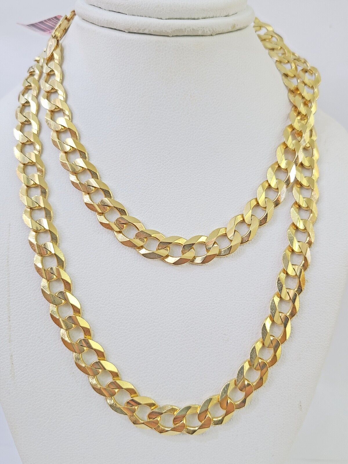14k Cuban Curb Link chain Solid Yellow Gold Necklace 18" - 26" Inch Real - GoldenlinQ