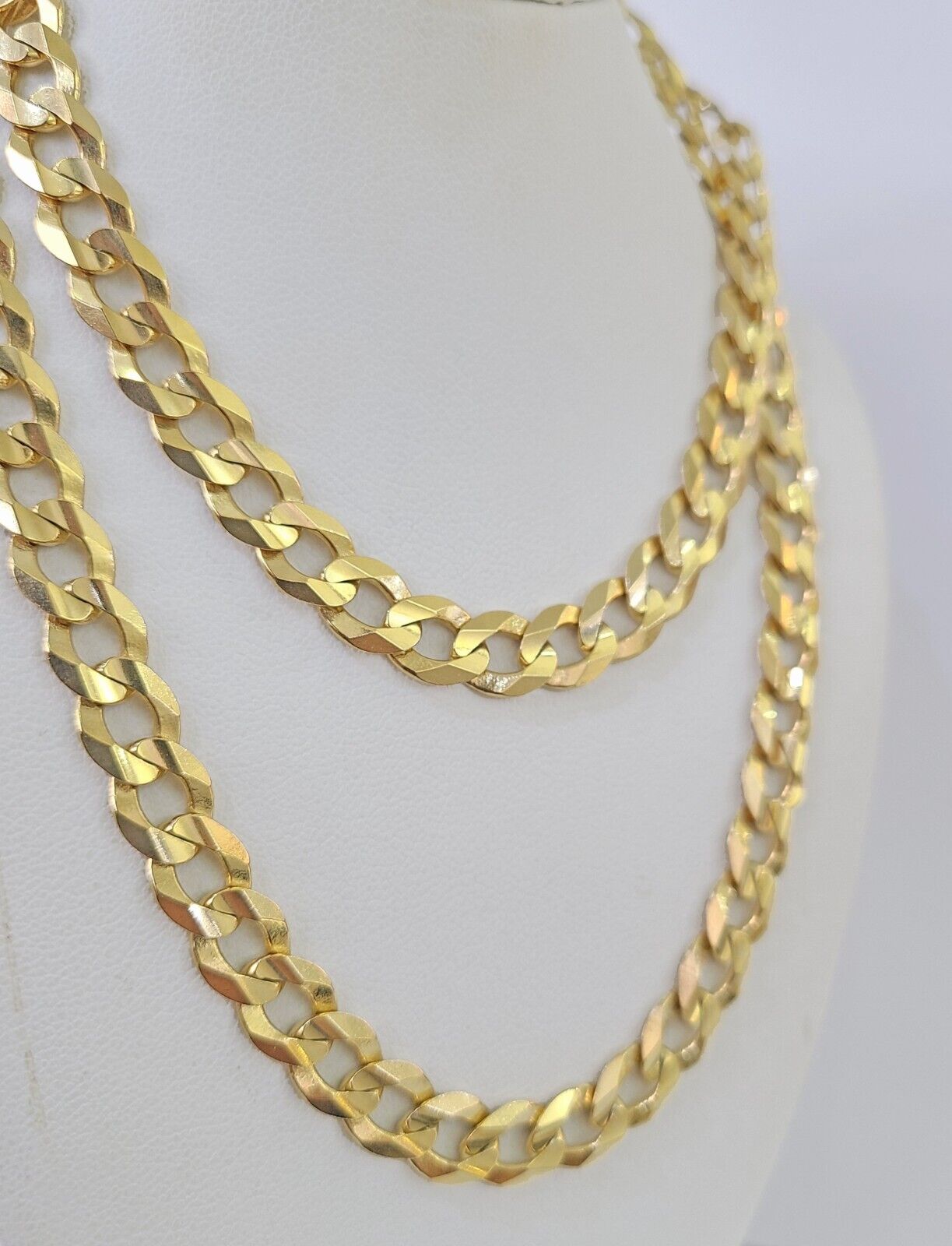 14k Cuban Curb Link chain Solid Yellow Gold Necklace 9mm 18" - 26" Inch Real - GoldenlinQ