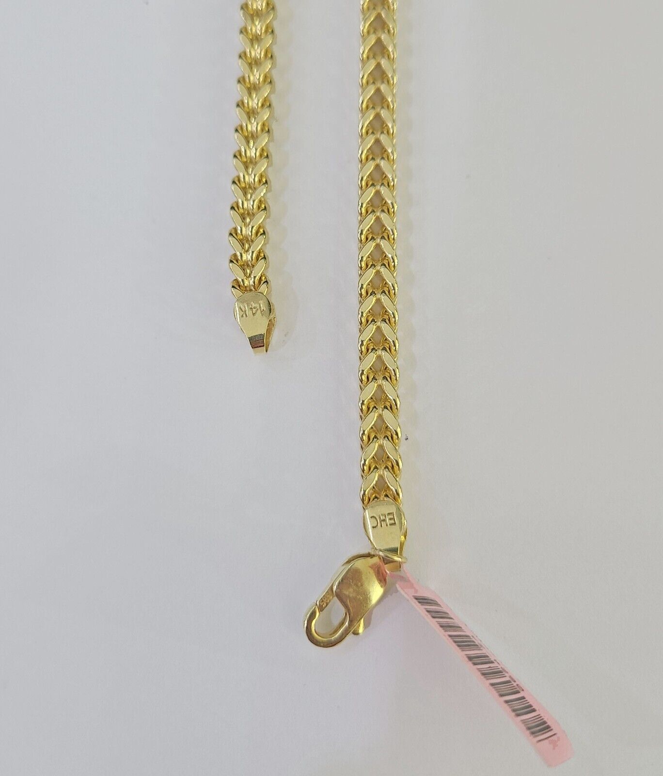 14K Franco Chain Necklace 4mm 26 Inch Real 14KT Men Women Yellow Gold - GoldenlinQ