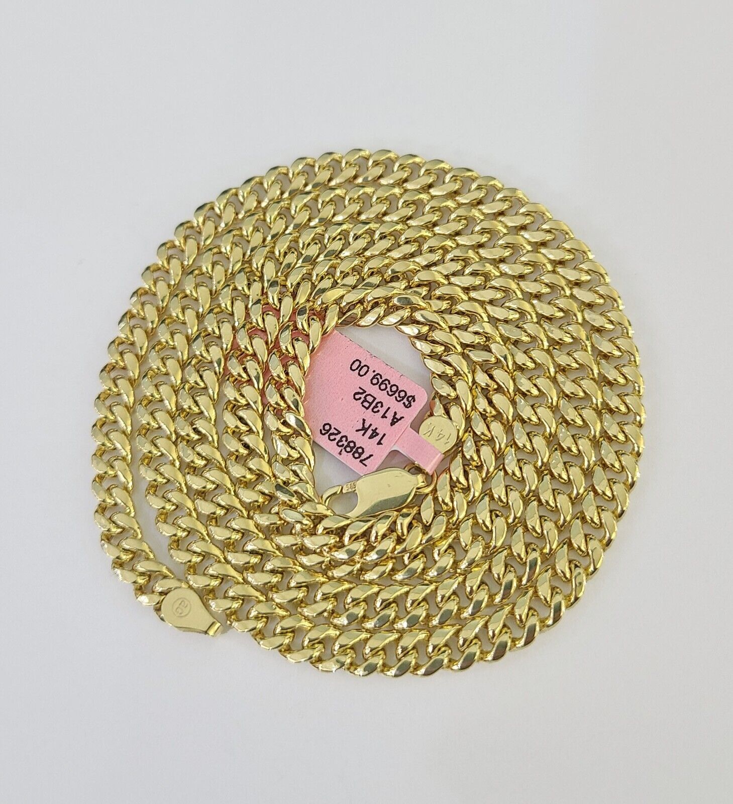 14k Gold 5mm Miami Cuban Link Chain Yellow Gold Necklace 18" - 30" Inches Real - GoldenlinQ