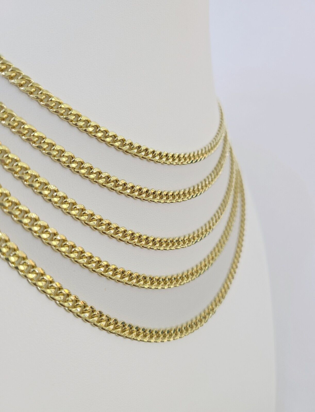 14k Gold 5mm Miami Cuban Link Chain Yellow Gold Necklace 18" - 30" Inches Real - GoldenlinQ
