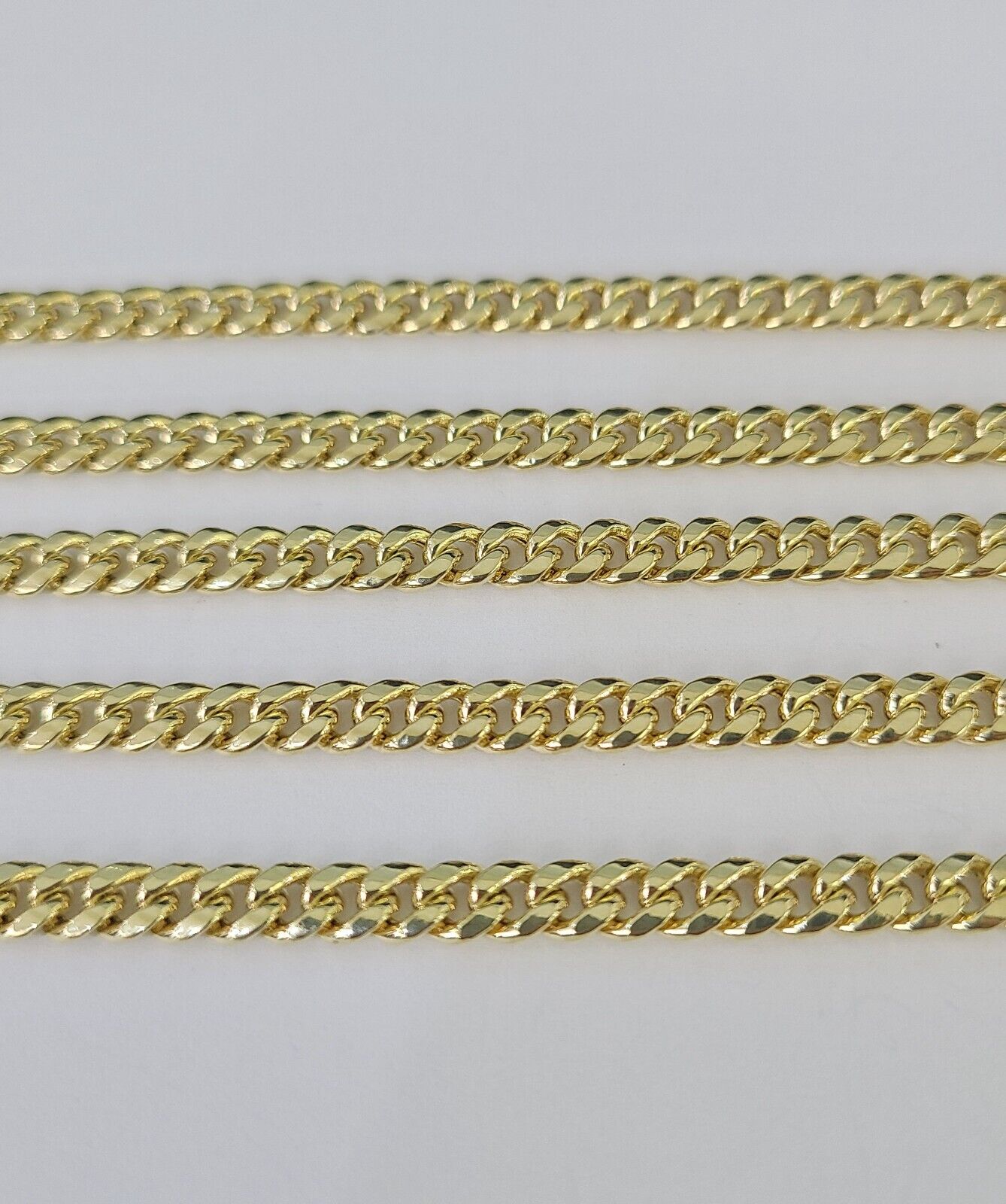 14k Gold 5mm Miami Cuban Link Chain Yellow Gold Necklace 18" - 30" Inches Real - GoldenlinQ