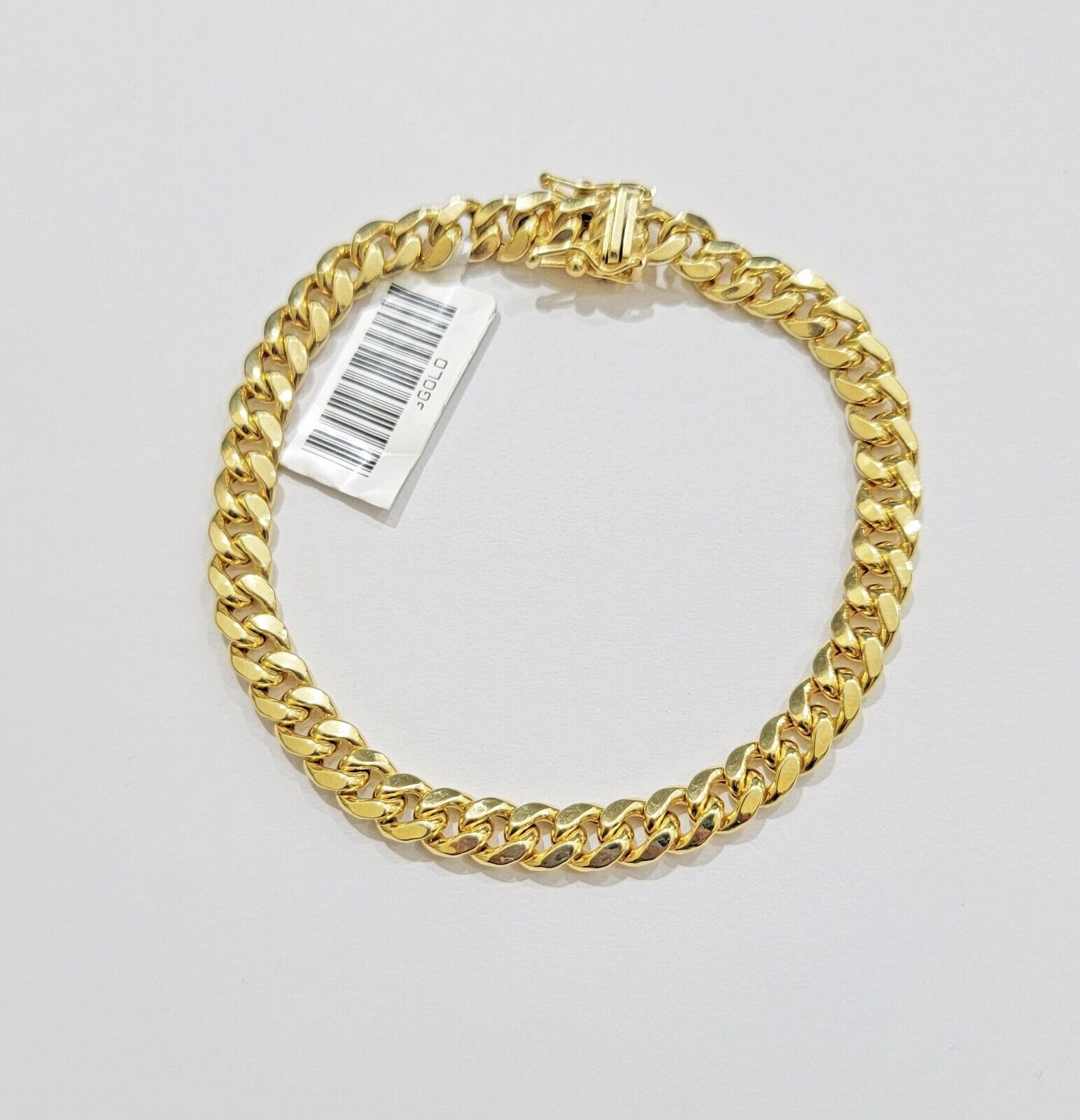 14k Gold Bracelet 6mm 8" Inch Real 14kt Yellow Gold Men women, Box clasp, REAL - GoldenlinQ