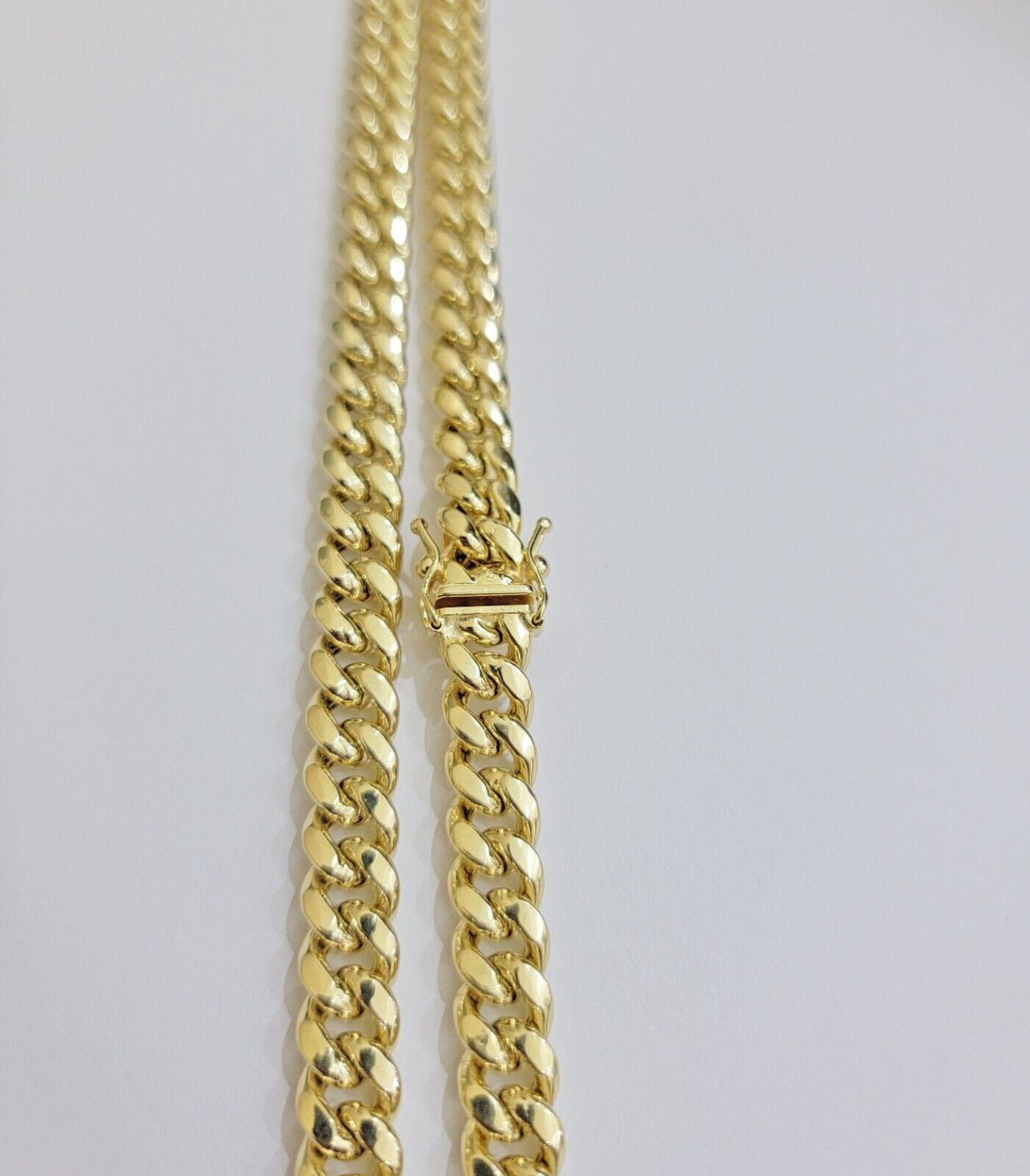 14k Gold Chain Necklace 24 Inch Miami Cuban Link 8mm Box Lock Real 14KT For Mens - GoldenlinQ