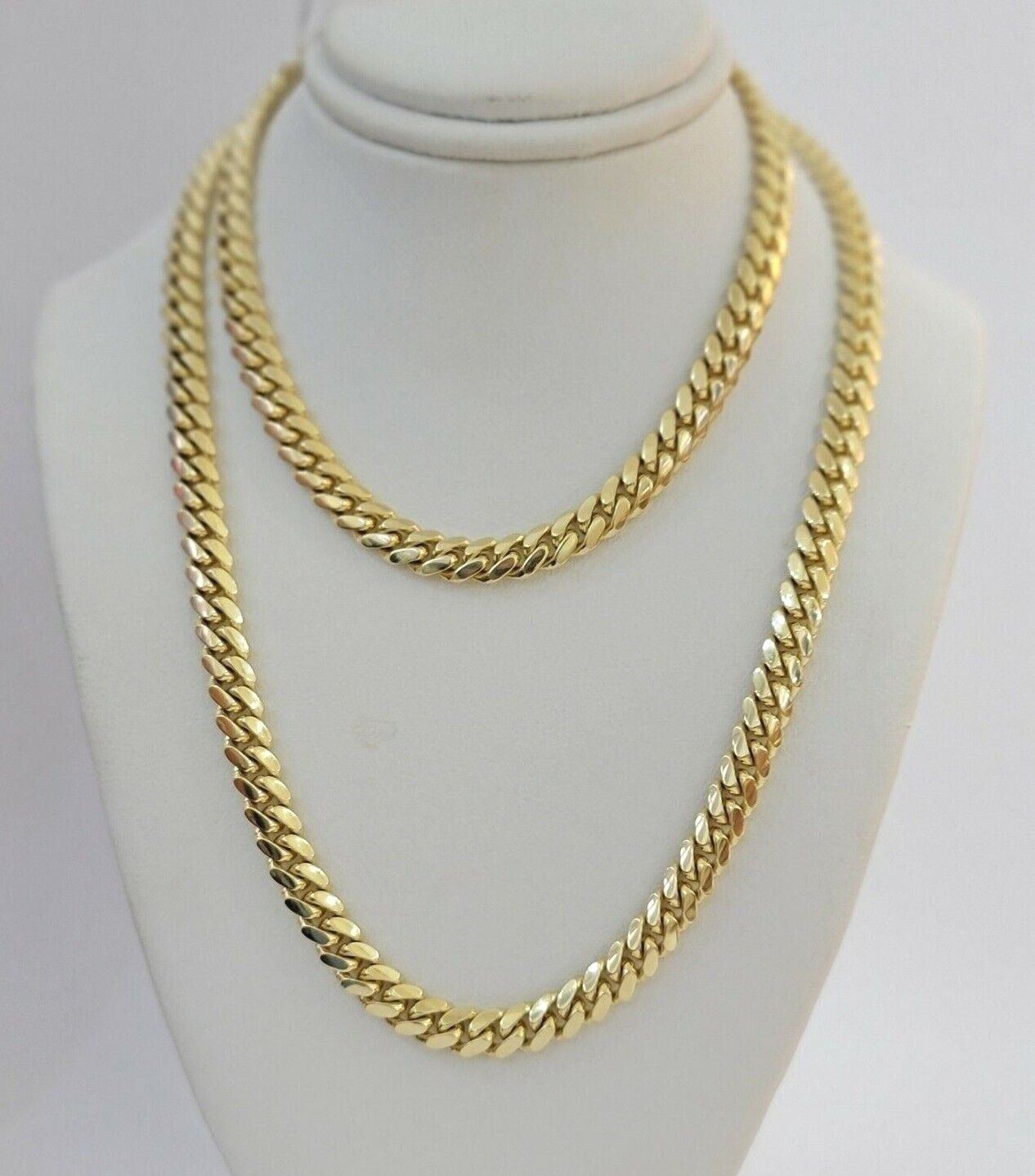 14k Gold Chain Solid Miami Cuban Link Necklace 28" 6mm REAL 14KT Yellow Gold Men - GoldenlinQ