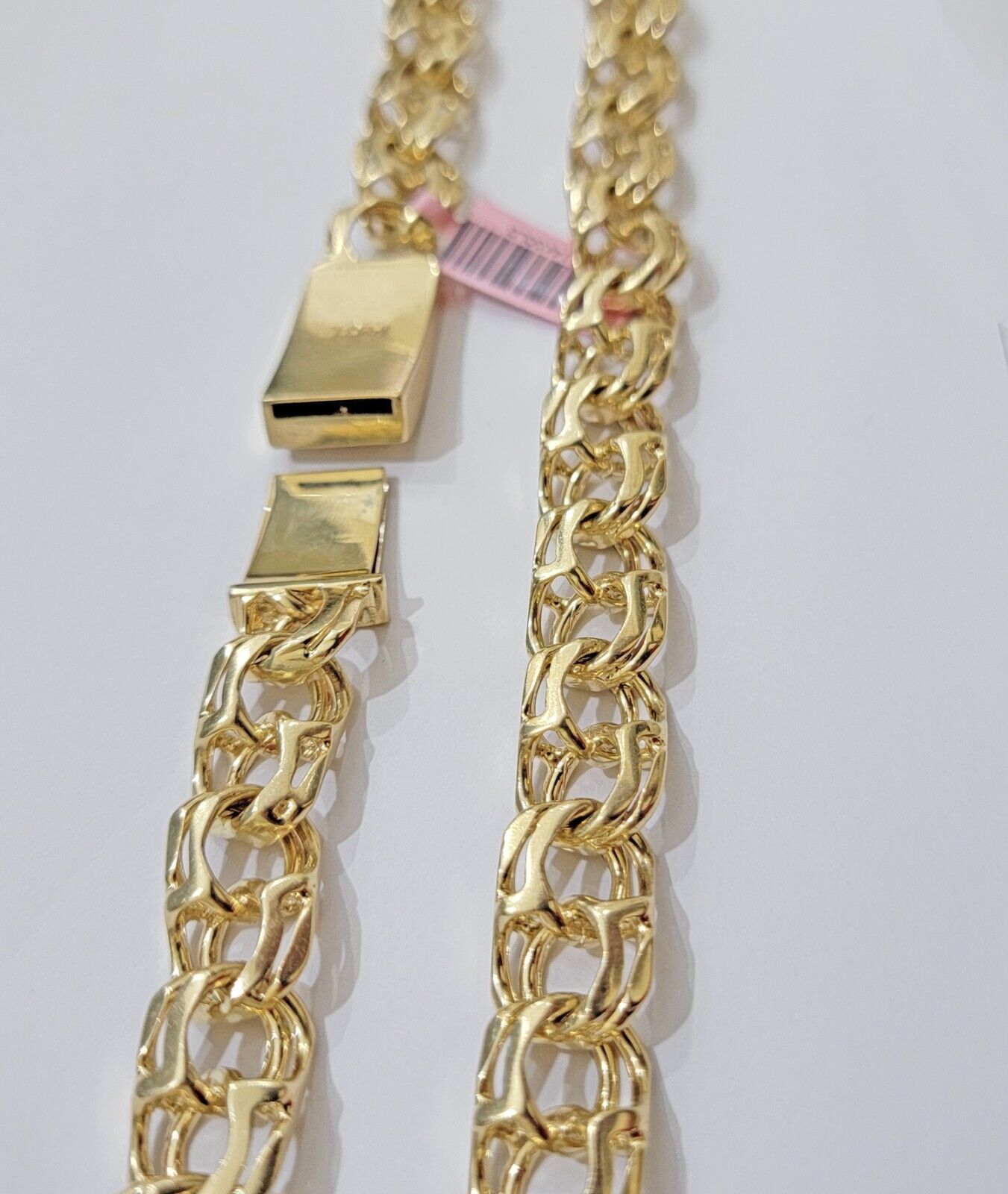 14k Gold Mens Necklace Chino Link Chain 24 Inch REAL 14KT Yellow Gold Real SOLID - GoldenlinQ