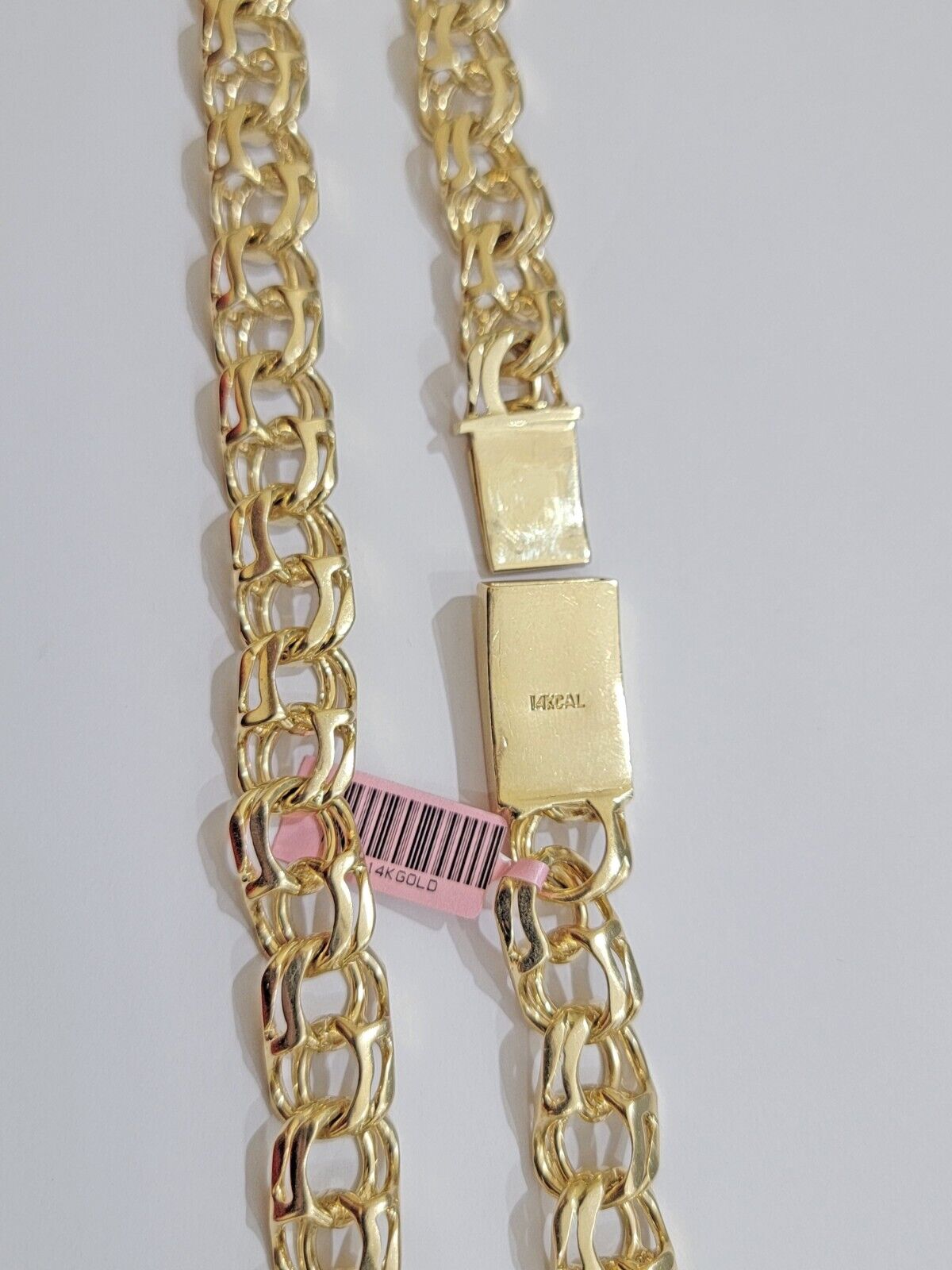 14k Gold Mens Necklace Chino Link Chain 24 Inch REAL 14KT Yellow Gold Real SOLID - GoldenlinQ