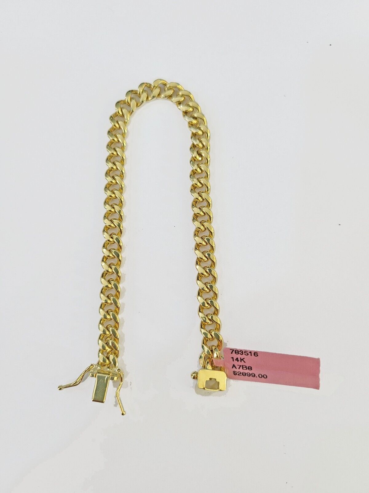 14K Gold Miami Cuban Bracelet 7" Inch 6mm Box Clasp Link men women, REAL 14KT - GoldenlinQ