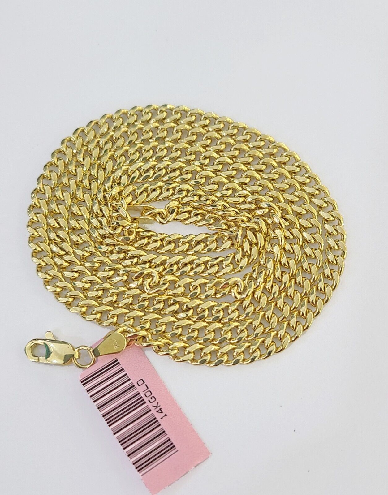 14k Gold Miami Cuban Link Chain Necklace 4mm 22" box Lock REAL 14kt Yellow Gold