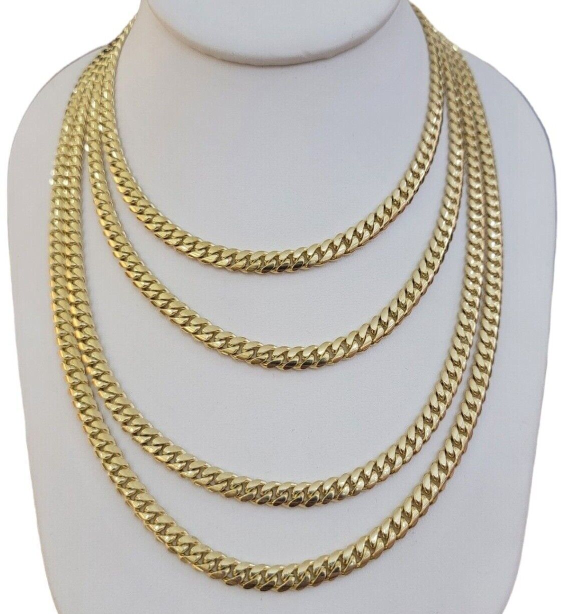 14k Gold Miami Cuban Link Chain Necklace 6mm 20" - 28 Inch SOLID 14 KT Men Women - GoldenlinQ
