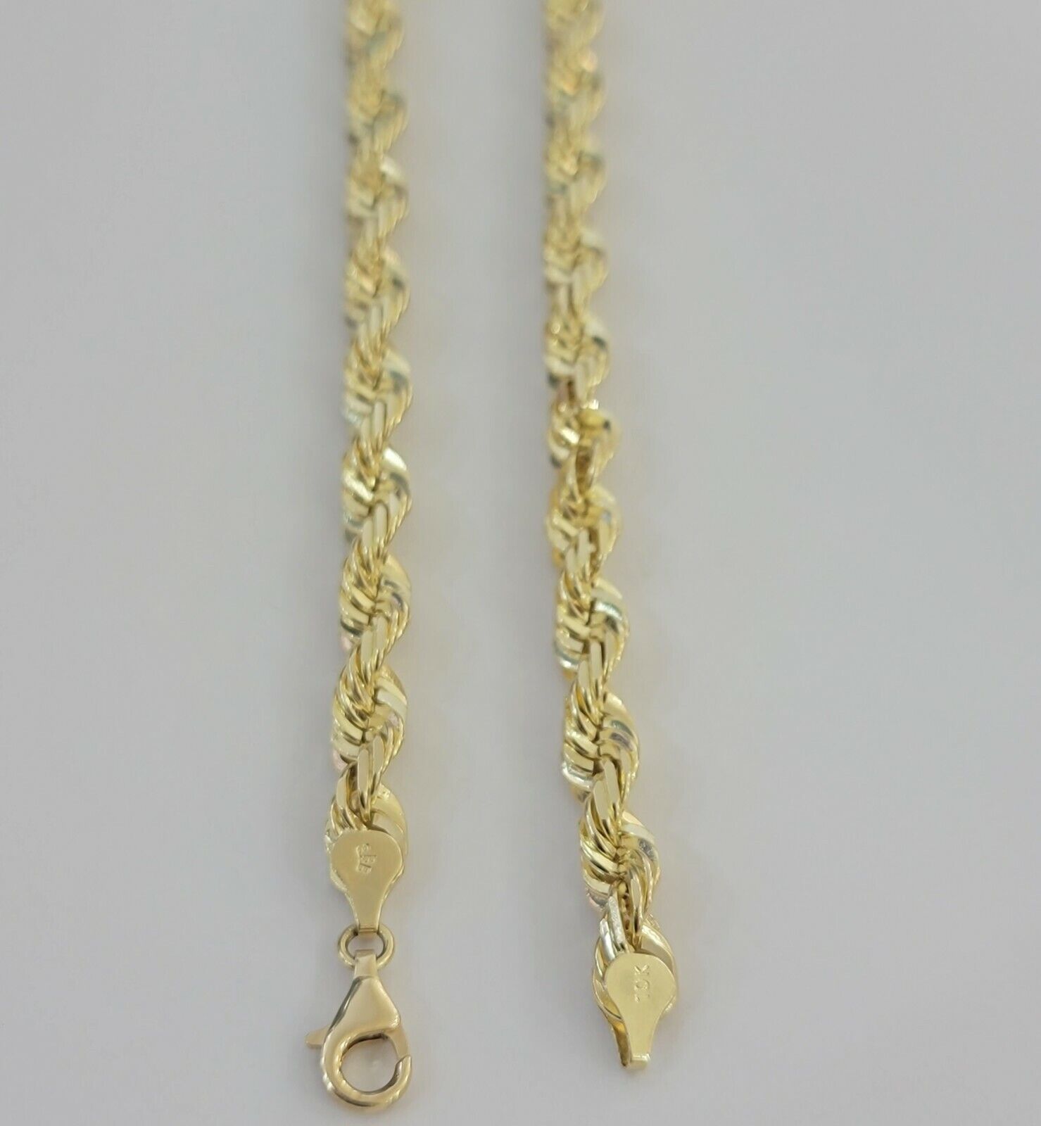 14k Gold Rope Chain 7mm 22 Inch Necklace Diamond Cuts Men's REAL 14 KT SOLID - GoldenlinQ