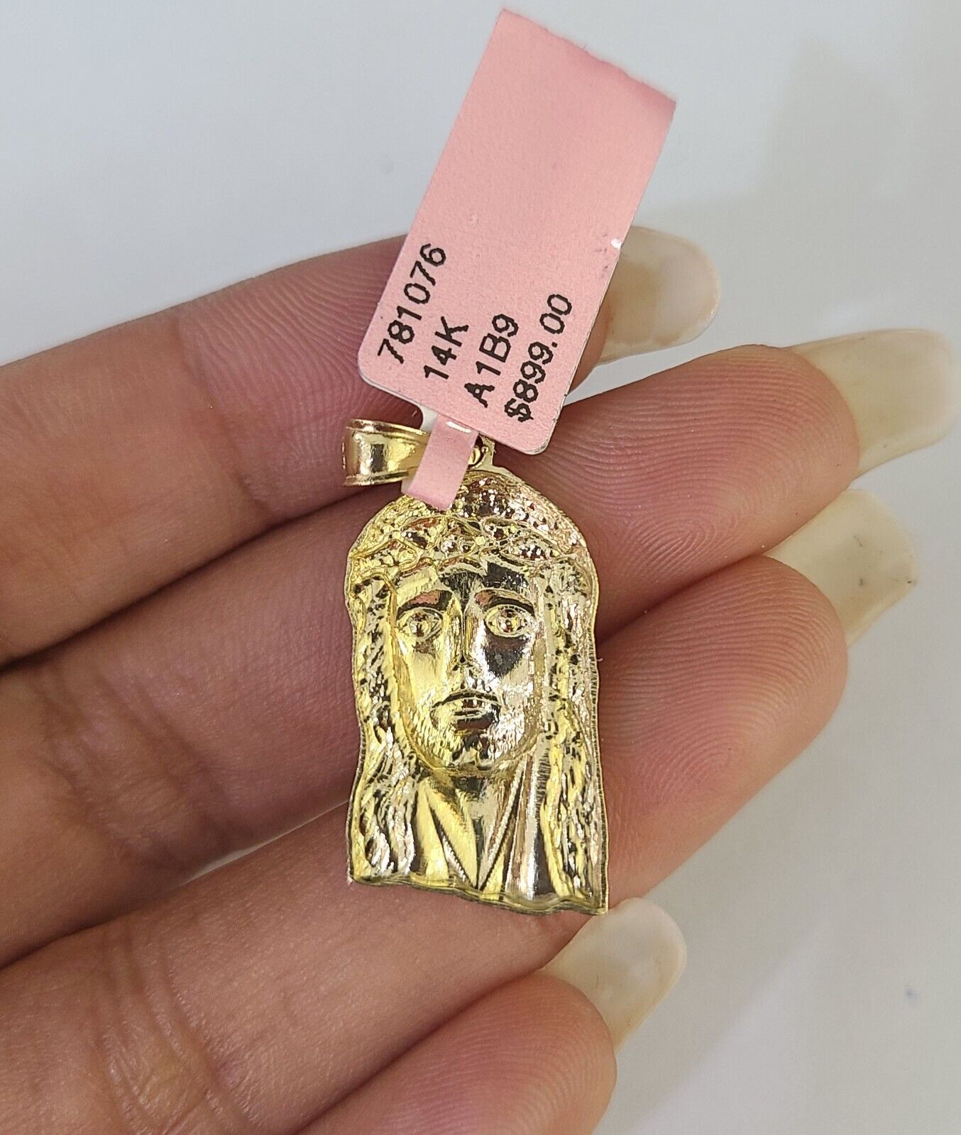 14k Miami Cuban Chain Jesus Head Charm Yellow Gold Set 3mm 18" - 28" Necklace - GoldenlinQ
