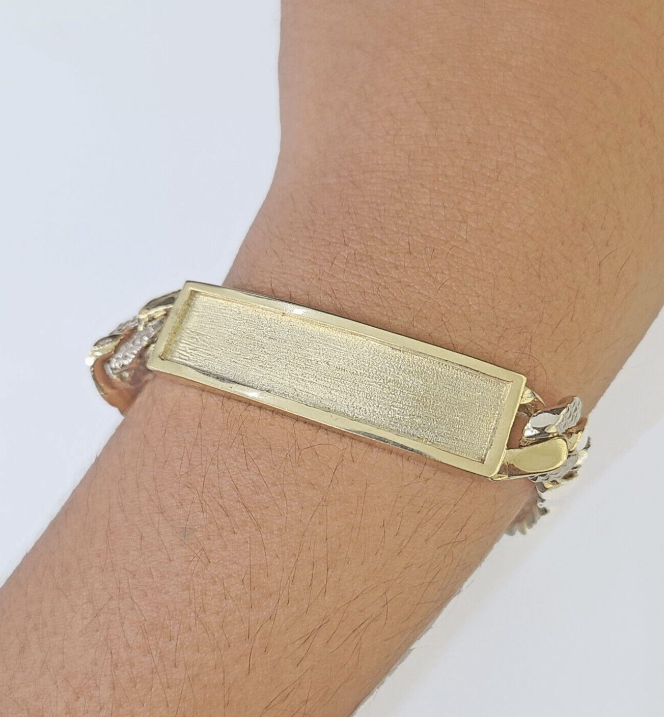 14K Real Gold ID Bracelet Miami Cuban link 12mm 8.5" inches 14kt Diamond Cut - GoldenlinQ