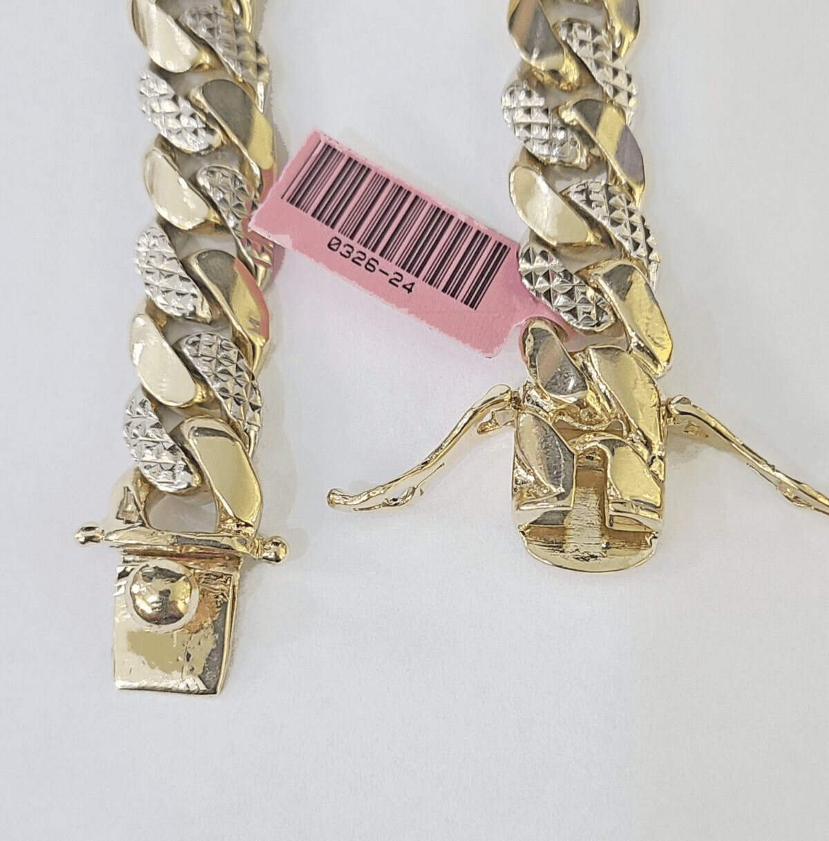 14K Real Gold ID Bracelet Miami Cuban link 12mm 8.5" inches 14kt Diamond Cut - GoldenlinQ