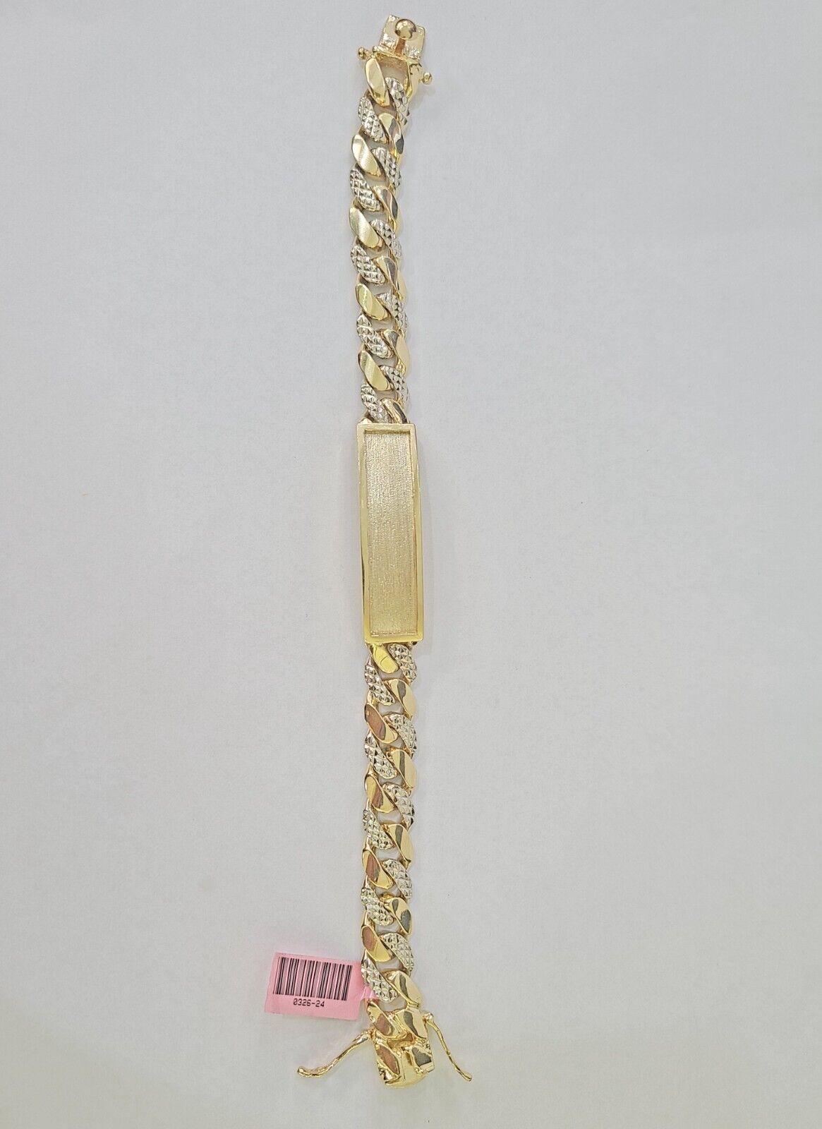 14K Real Gold ID Bracelet Miami Cuban link 12mm 8.5" inches 14kt Diamond Cut - GoldenlinQ