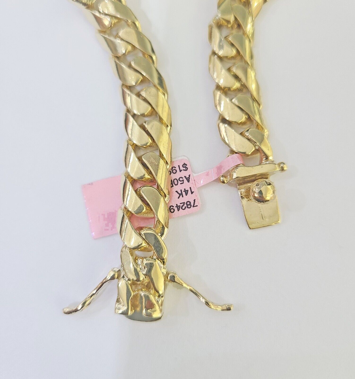 14K REAL ID Bracelet Solid Miami Cuban Link 11mm 8.5 inches 14kt Yellow Gold - GoldenlinQ