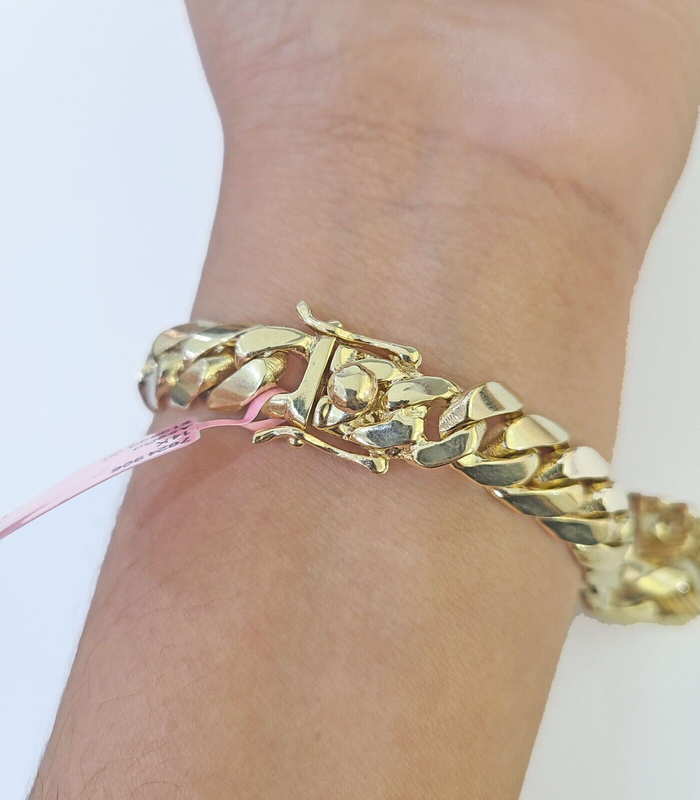 14K REAL ID Bracelet Solid Miami Cuban Link 11mm 8.5 inches 14kt Yellow Gold - GoldenlinQ