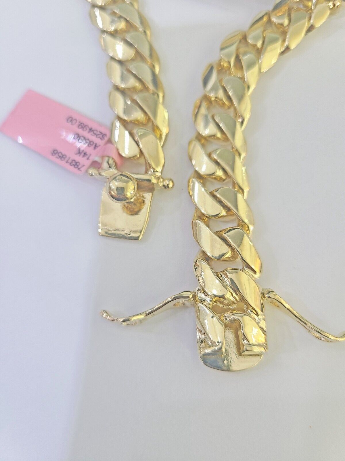 14K REAL ID Bracelet Solid Miami Cuban Link 12mm 8.5 inches 14kt Yellow Gold - GoldenlinQ