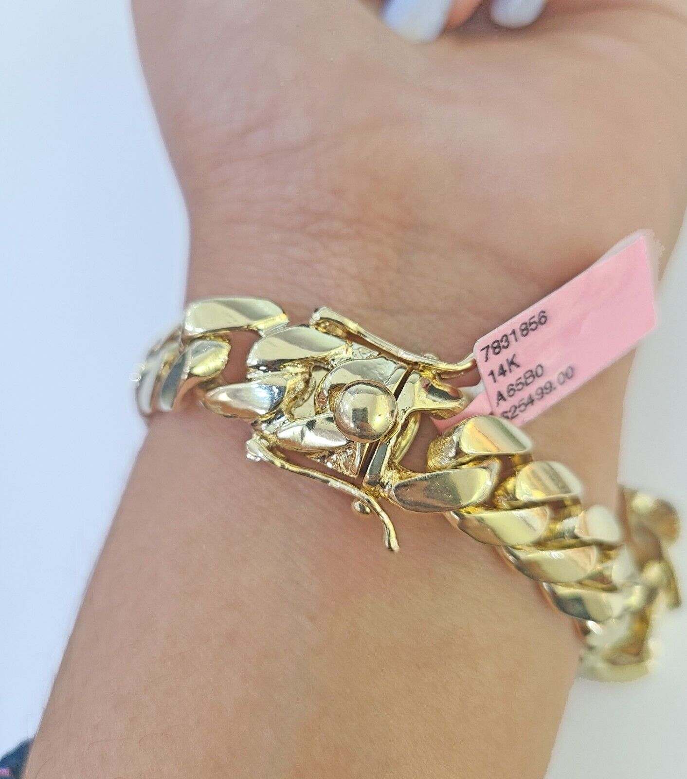 14K REAL ID Bracelet Solid Miami Cuban Link 12mm 8.5 inches 14kt Yellow Gold - GoldenlinQ