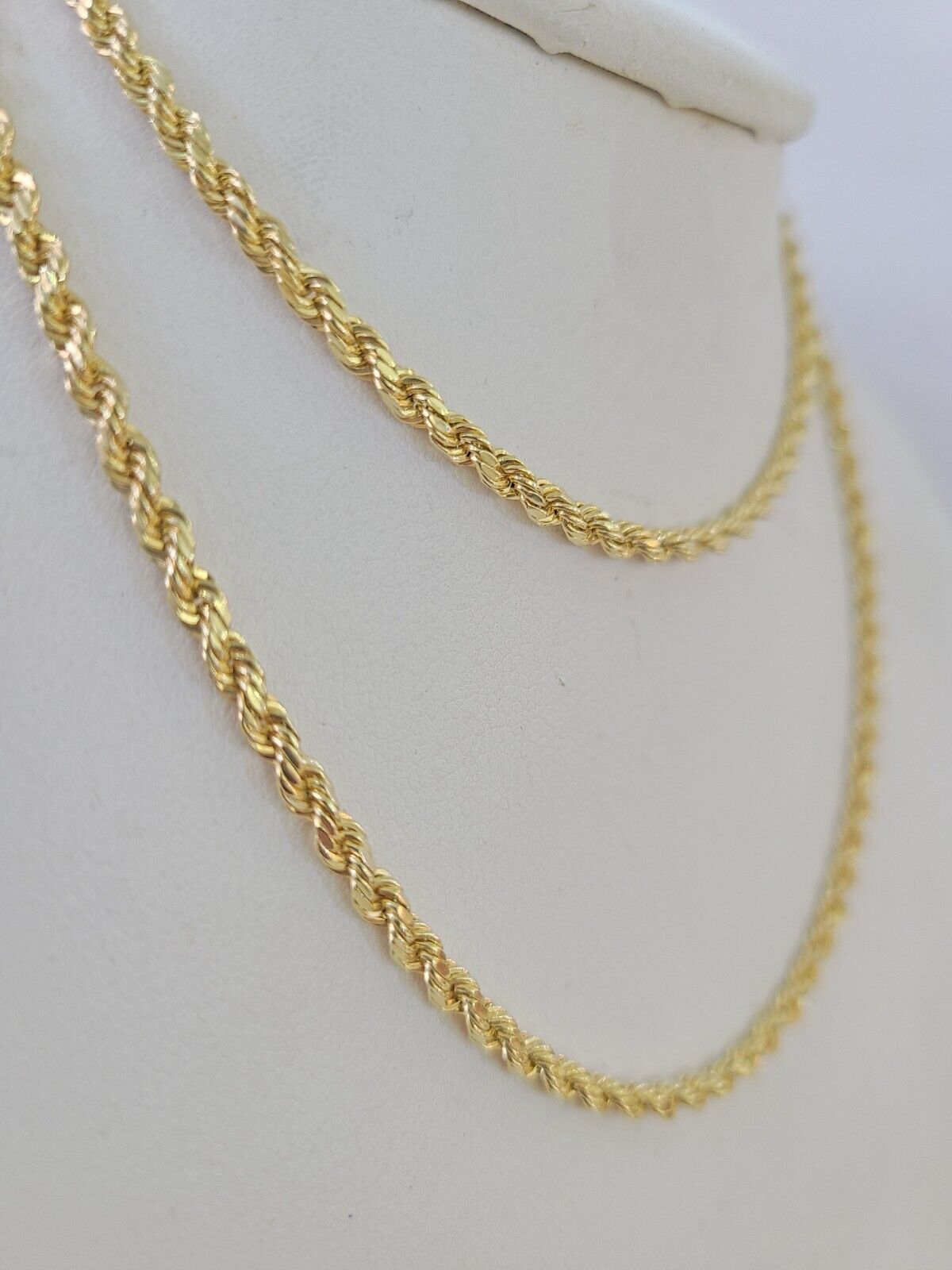14k Real Rope Chain Yellow Gold 2.5mm 18" - 26" Inch Men Women Genuine Necklace - GoldenlinQ