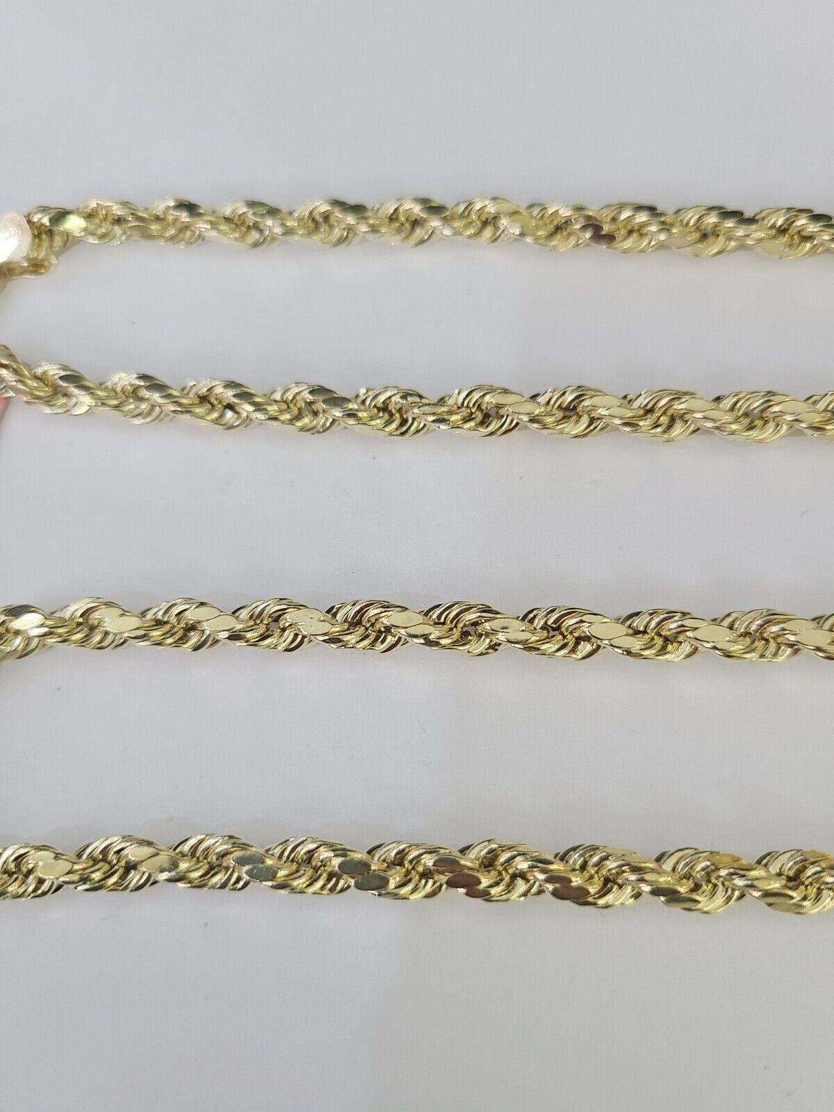 14k Real Rope Chain Yellow Gold 6mm 18" - 28" Inch Men Women Genuine Necklace - GoldenlinQ