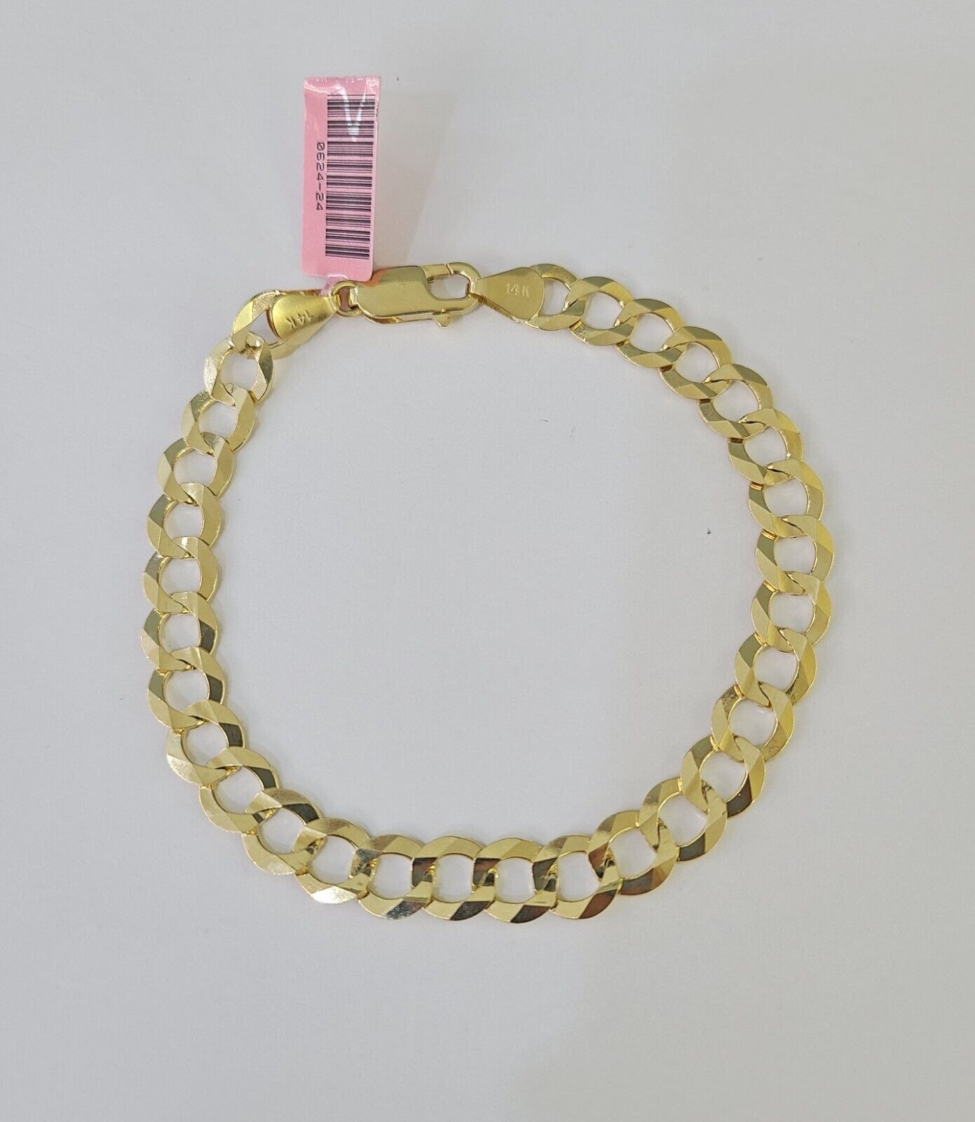 14K Real Solid Cuban Curb Bracelet 8mm Link 9" inch Genuine Yellow Gold - GoldenlinQ