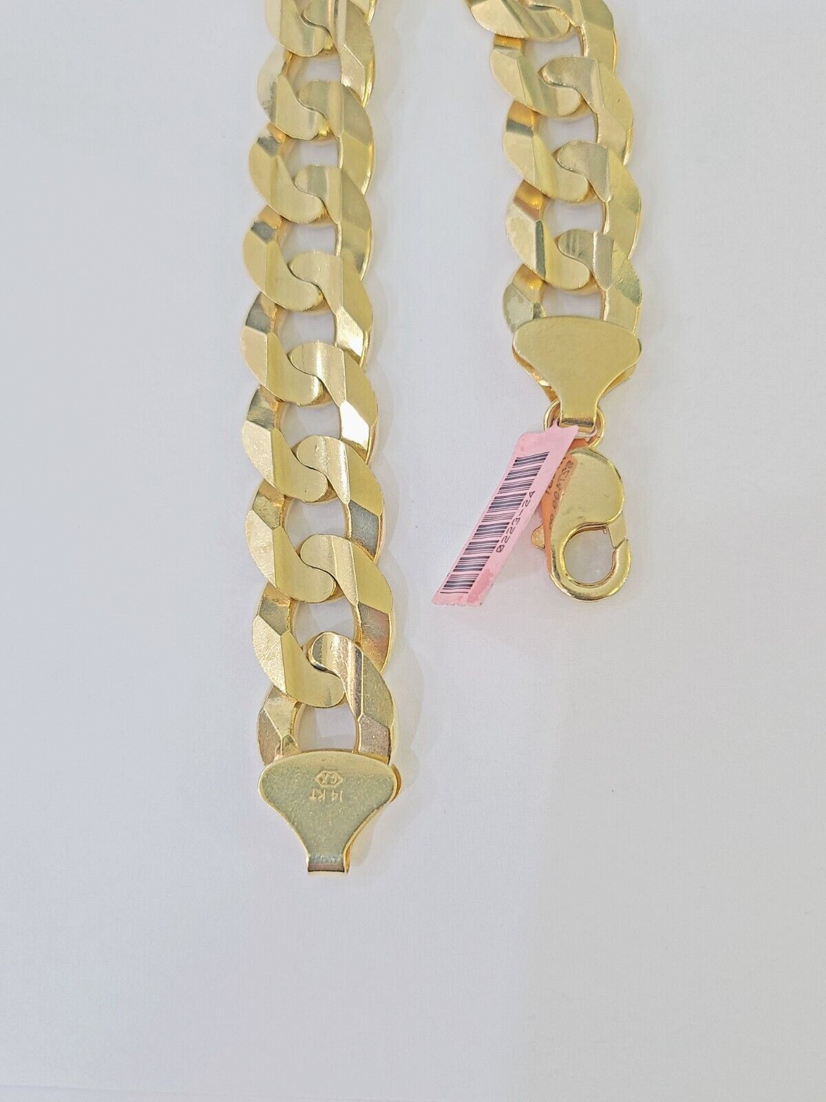 14K Real Yellow Gold Cuban Curb Bracelet 15mm Link 9" inch Genuine - GoldenlinQ