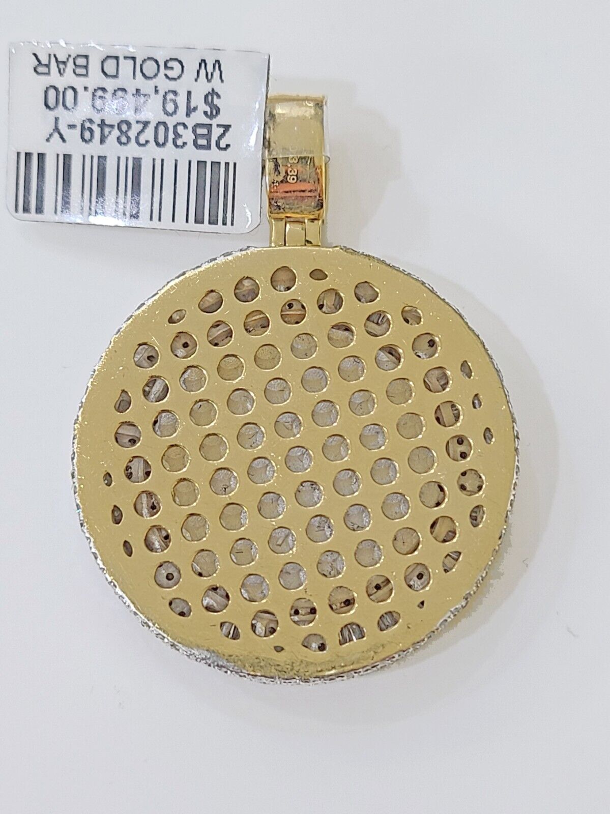 14k Real Yellow Gold Diamond Circular Memory Pendant Charm - GoldenlinQ