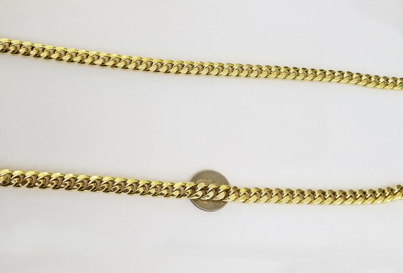 14k REAL Yellow Gold Necklace 26" Inch 10mm Miami Cuban Box Lock Men 14kt - GoldenlinQ