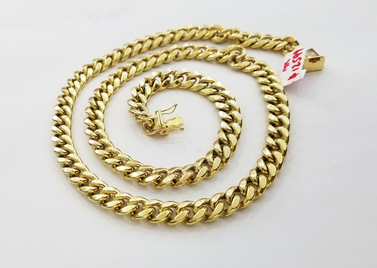 14k REAL Yellow Gold Necklace 26" Inch 10mm Miami Cuban Box Lock Men 14kt - GoldenlinQ