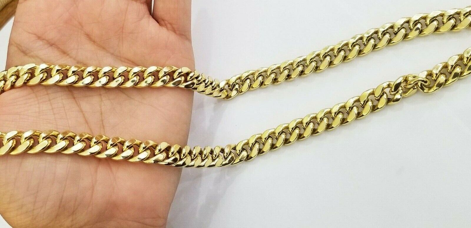 14k REAL Yellow Gold Necklace 26" Inch 10mm Miami Cuban Box Lock Men 14kt - GoldenlinQ