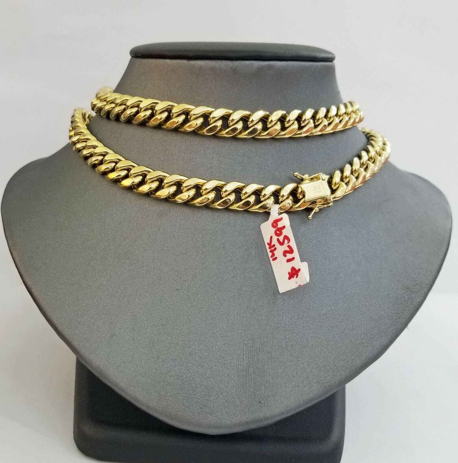 14k REAL Yellow Gold Necklace 26" Inch 10mm Miami Cuban Box Lock Men 14kt - GoldenlinQ