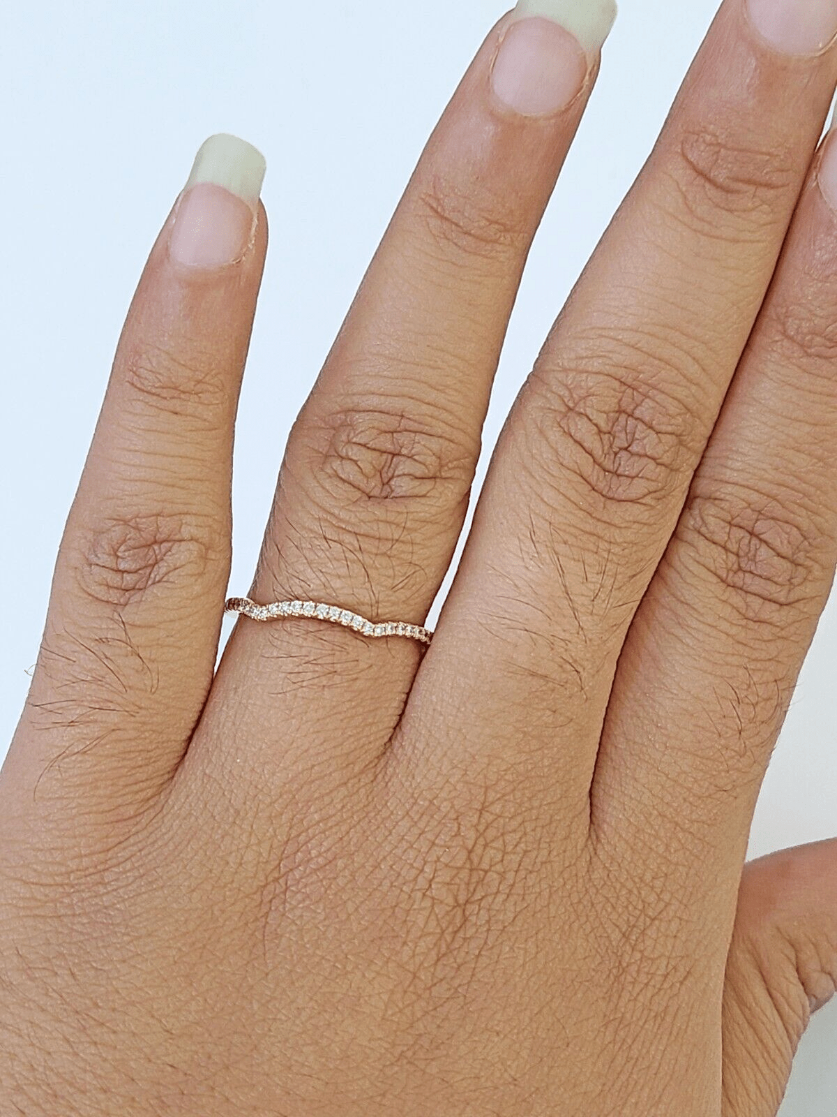 14k Rose Gold Diamond Bridal Ring Band Set Ladies Wedding Real Engagement - GoldenlinQ