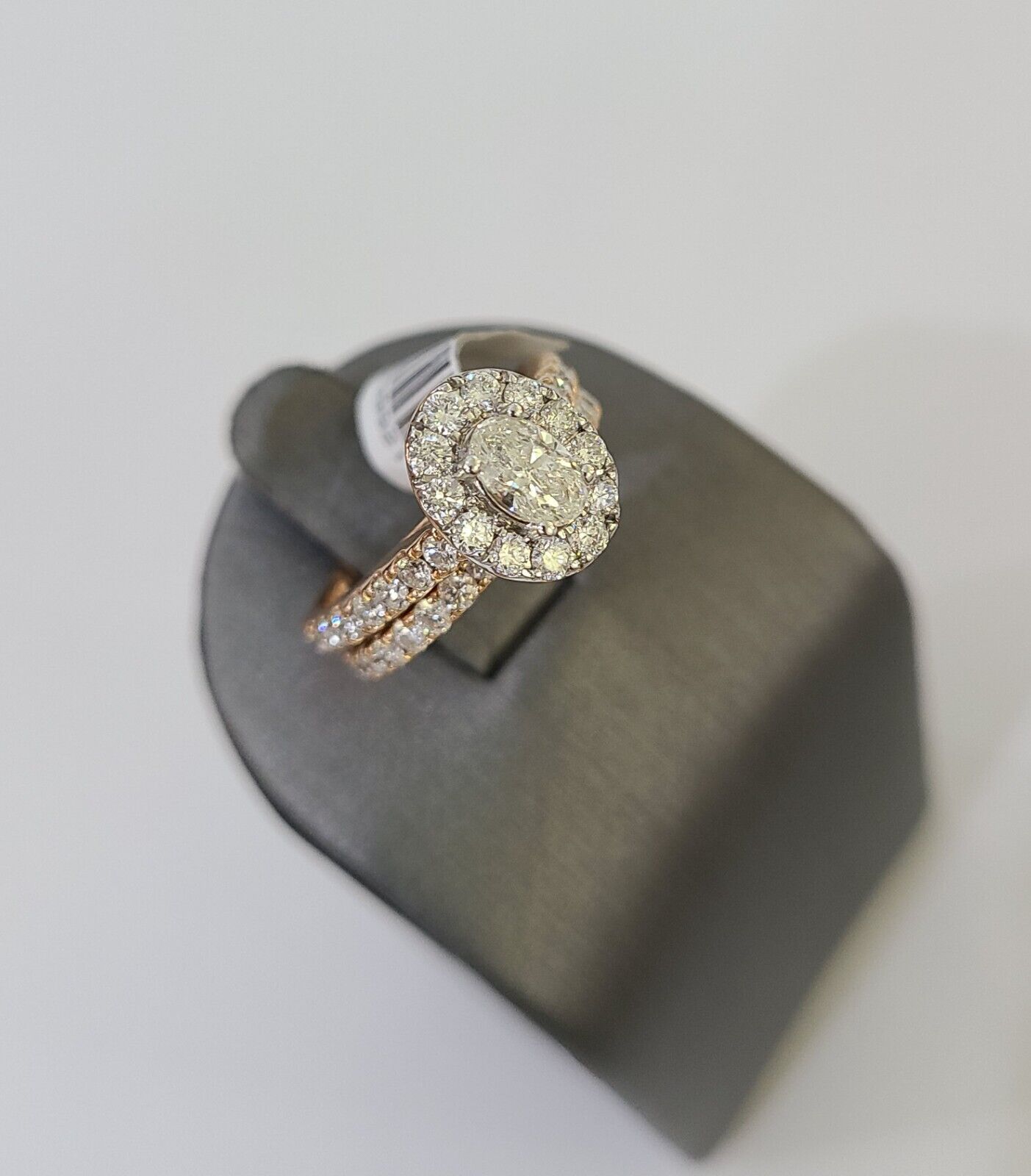 14k Rose Gold Diamond Bridal Ring Band Set Ladies Wedding Real Engagement - GoldenlinQ