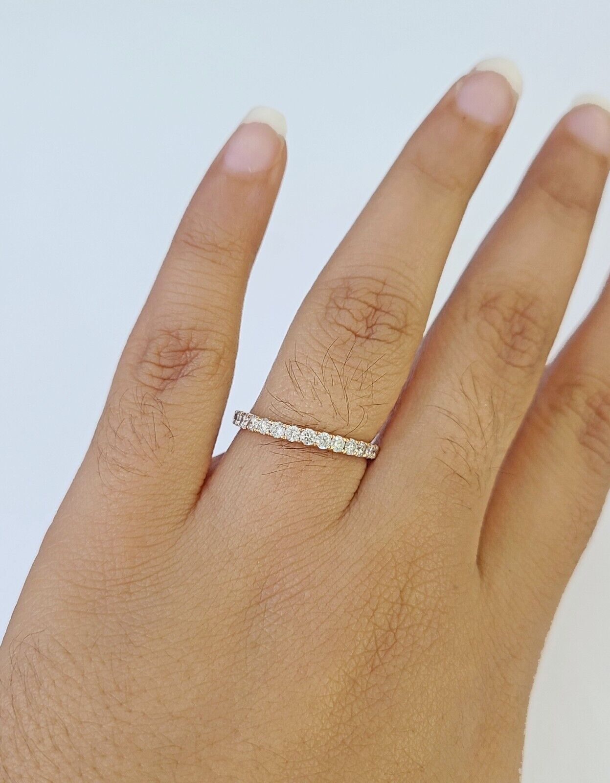 14k Rose Gold Diamond Bridal Ring Band Set Ladies Wedding Real Engagement - GoldenlinQ