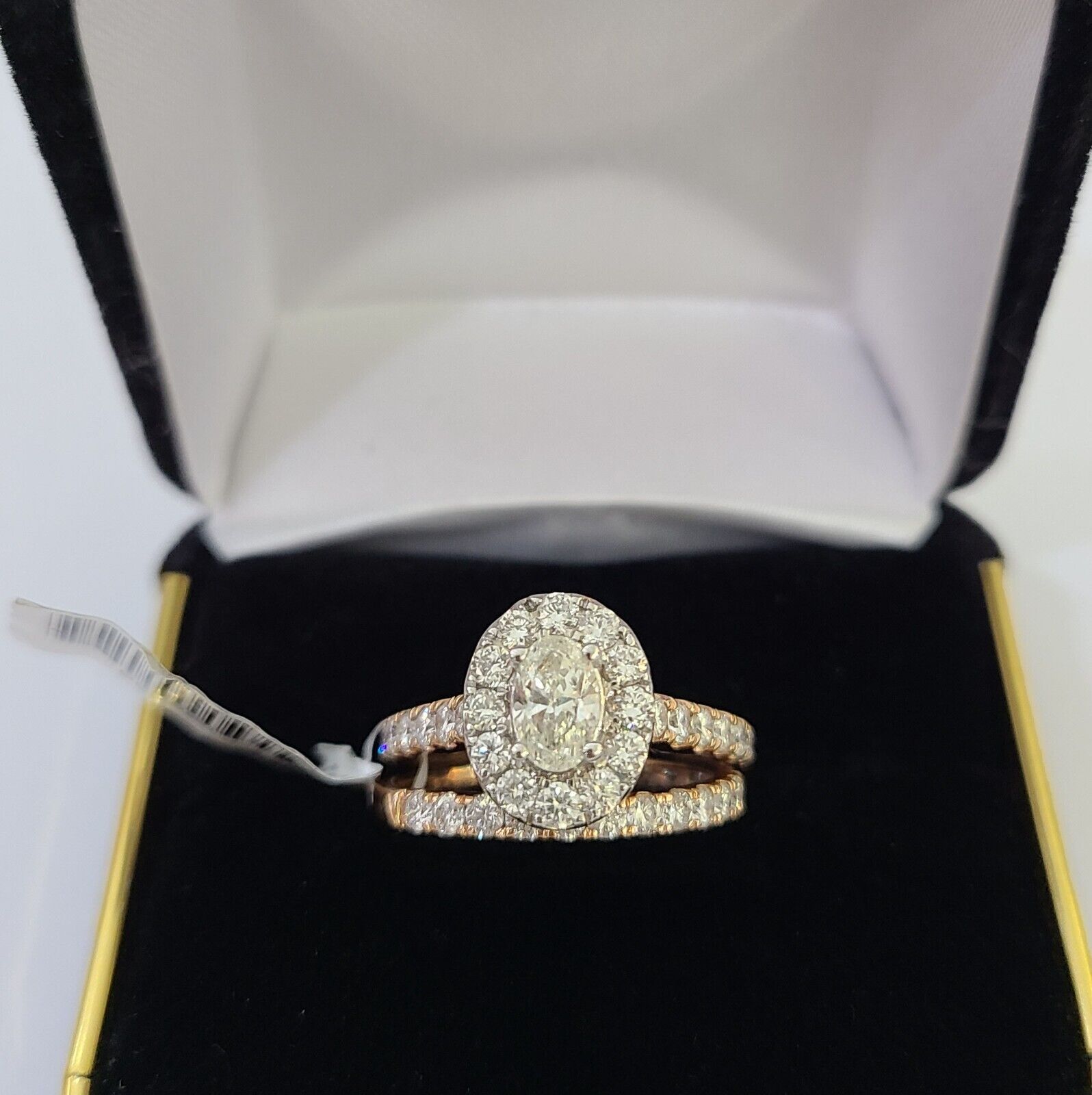 14k Rose Gold Diamond Bridal Ring Band Set Ladies Wedding Real Engagement - GoldenlinQ