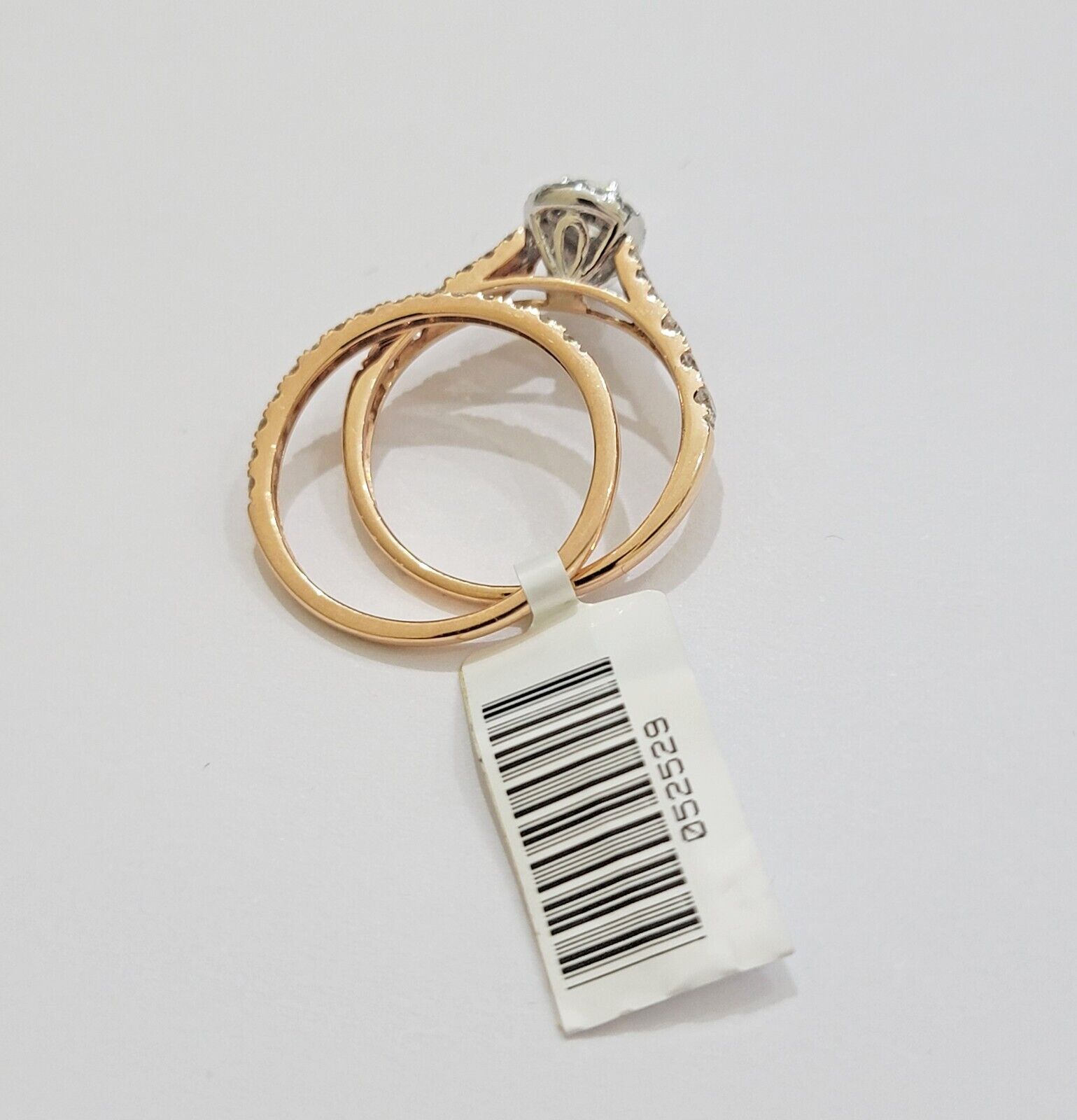 14k Rose Gold Diamond Ring & Band Set Ladies 1CTW Wedding Engagement Solid REAL - GoldenLinQ